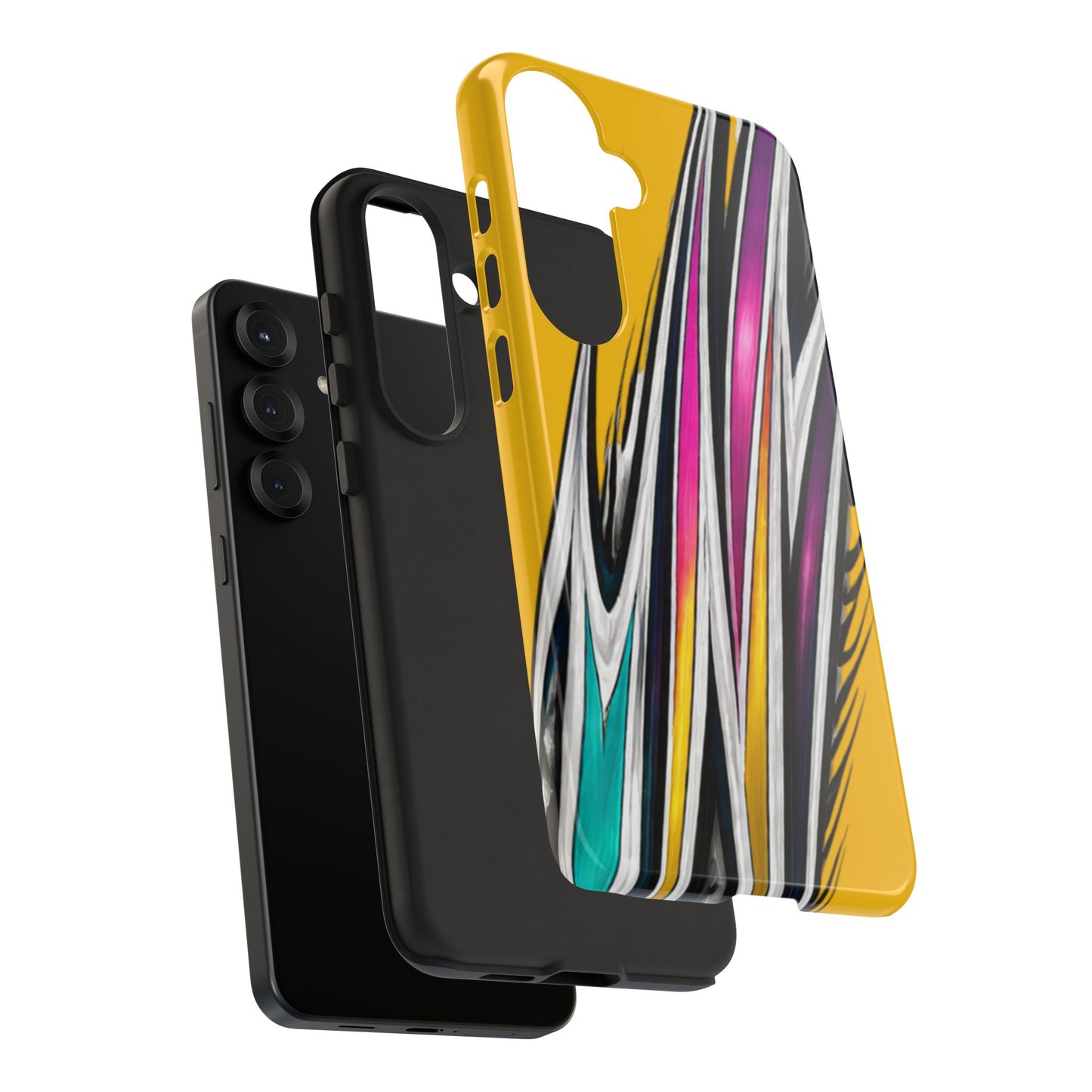 Yellow Abstract Stripes Phone Case | Tough Protective Phone Case