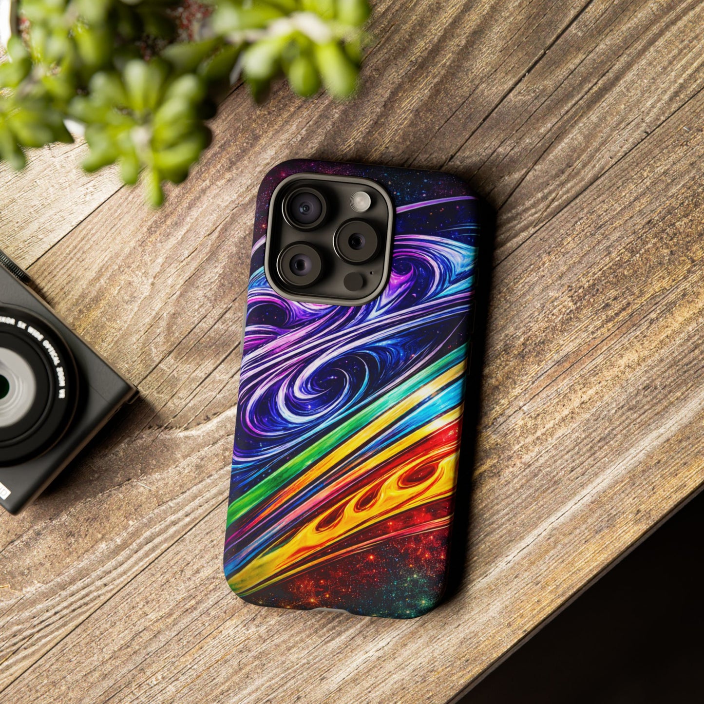 Abstract Cosmic Swirls phone case | Galaxy Rainbow Protective Case