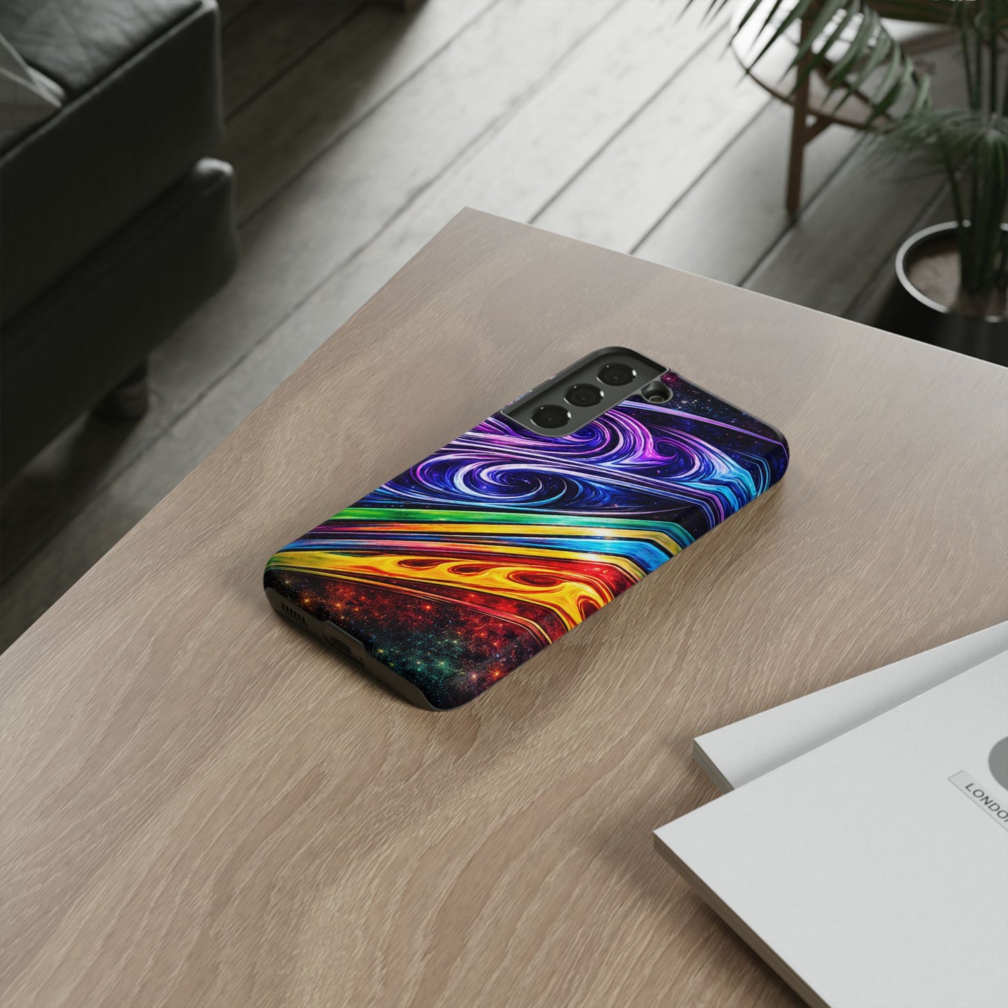 Abstract Cosmic Swirls phone case | Galaxy Rainbow Protective Case