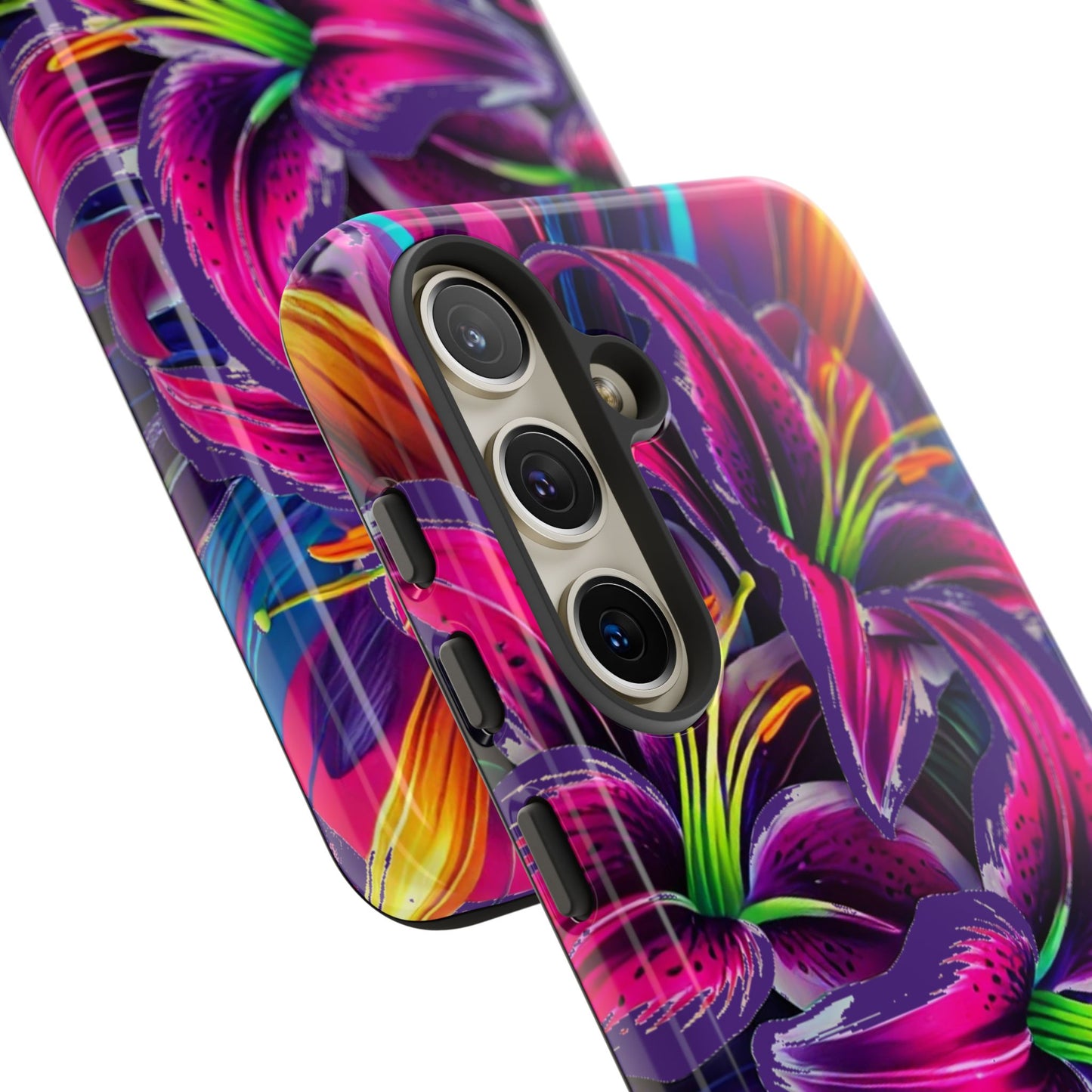 Neon Lily Illustration Tough Case | Floral Phone Cover