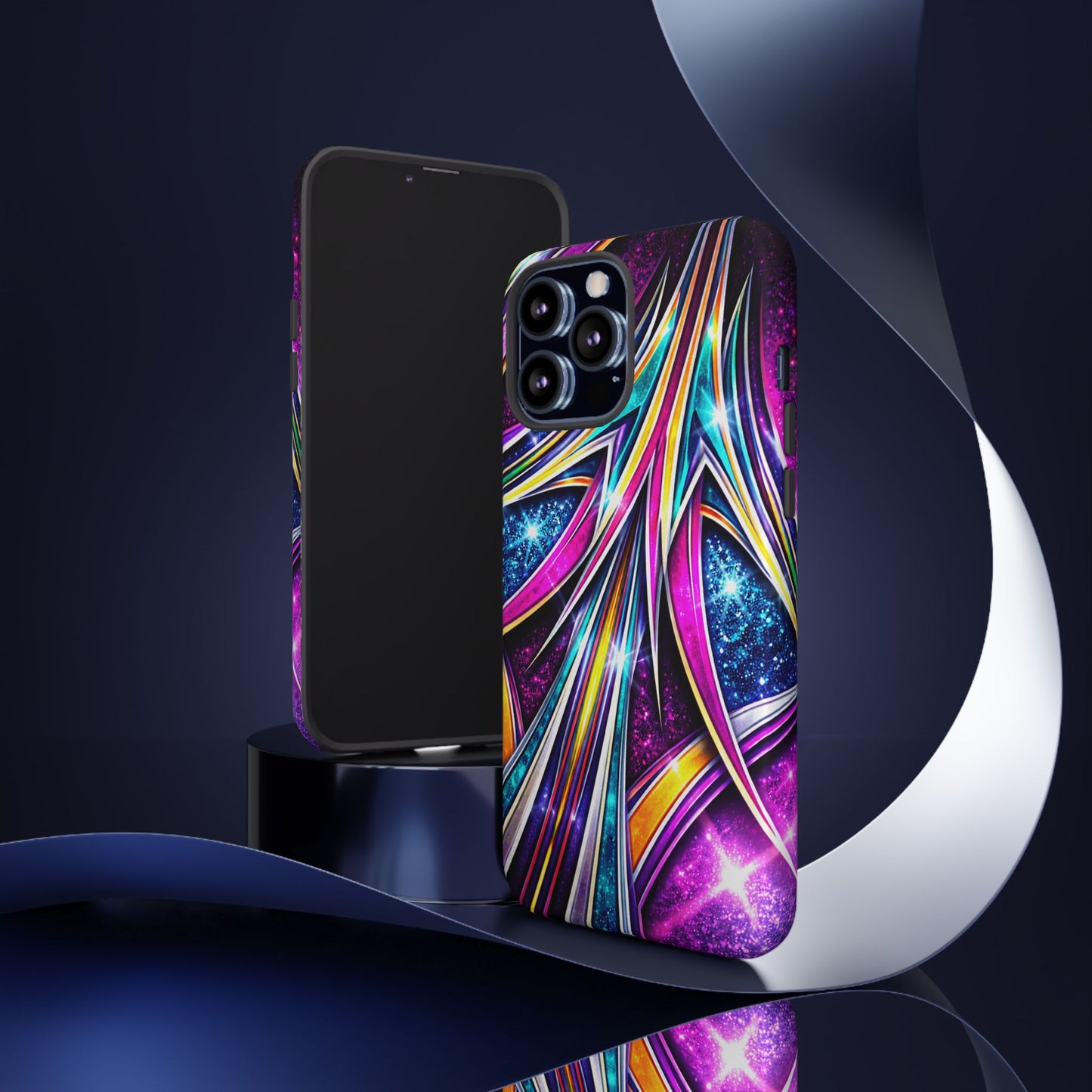 Custom Lowrider Pinstripe Swirl Tough Phone Case – Impact Resistant