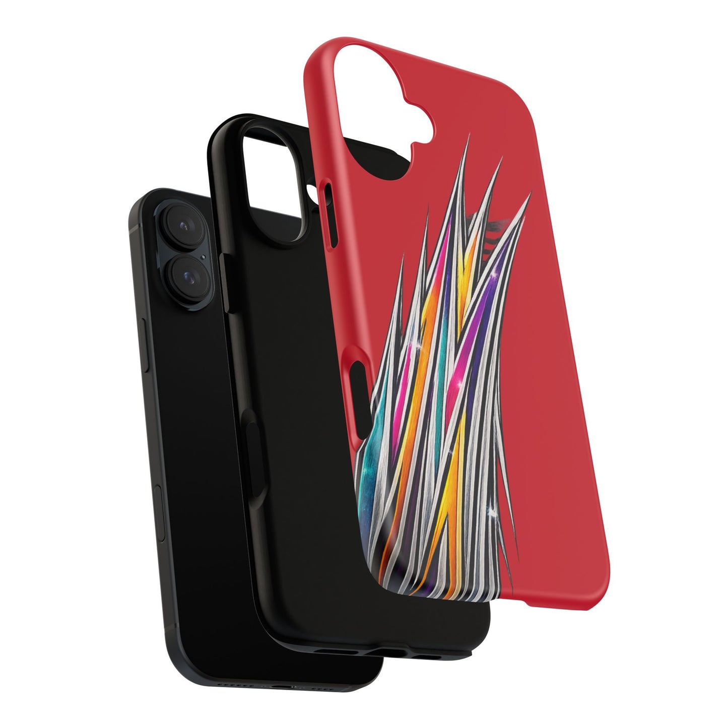 Colorburst Pinstripe Phone Case | Red Abstract Racing Stripe