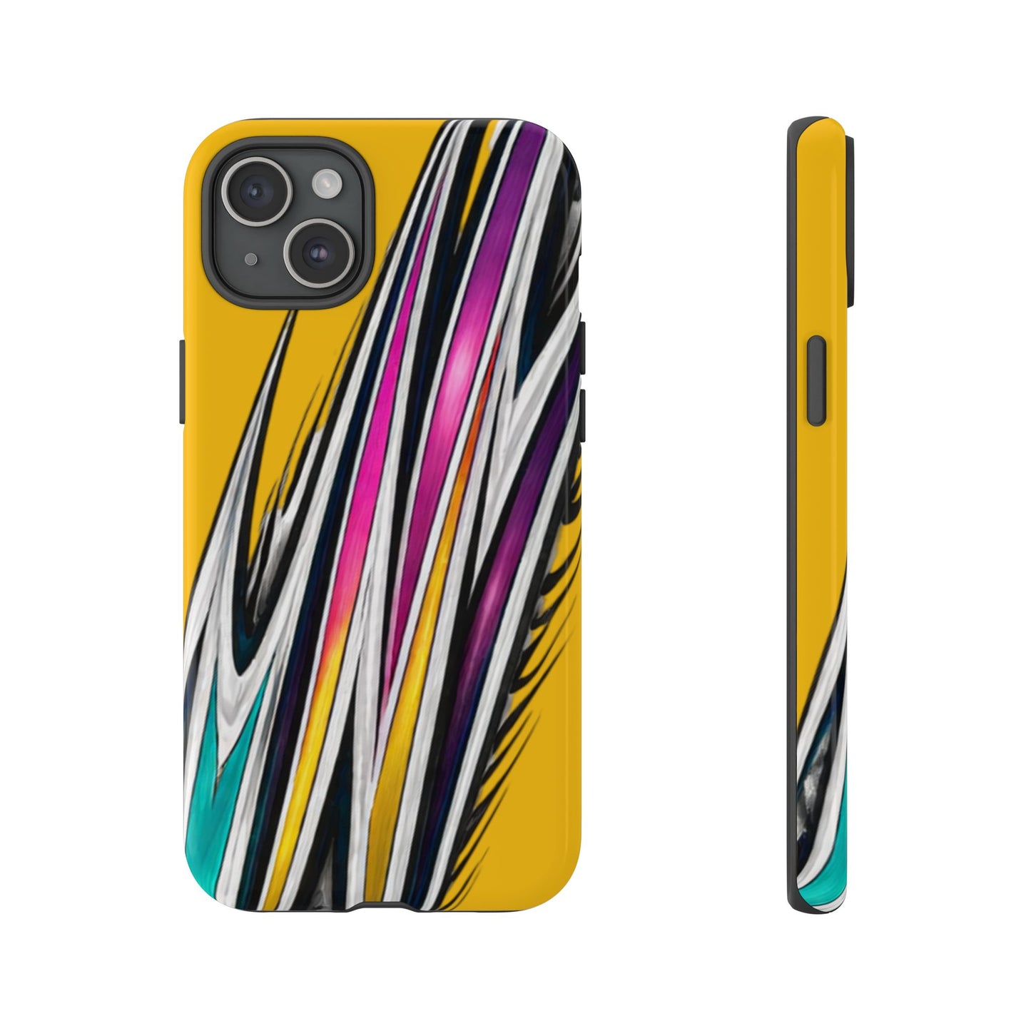 Yellow Abstract Stripes Phone Case | Tough Protective Phone Case