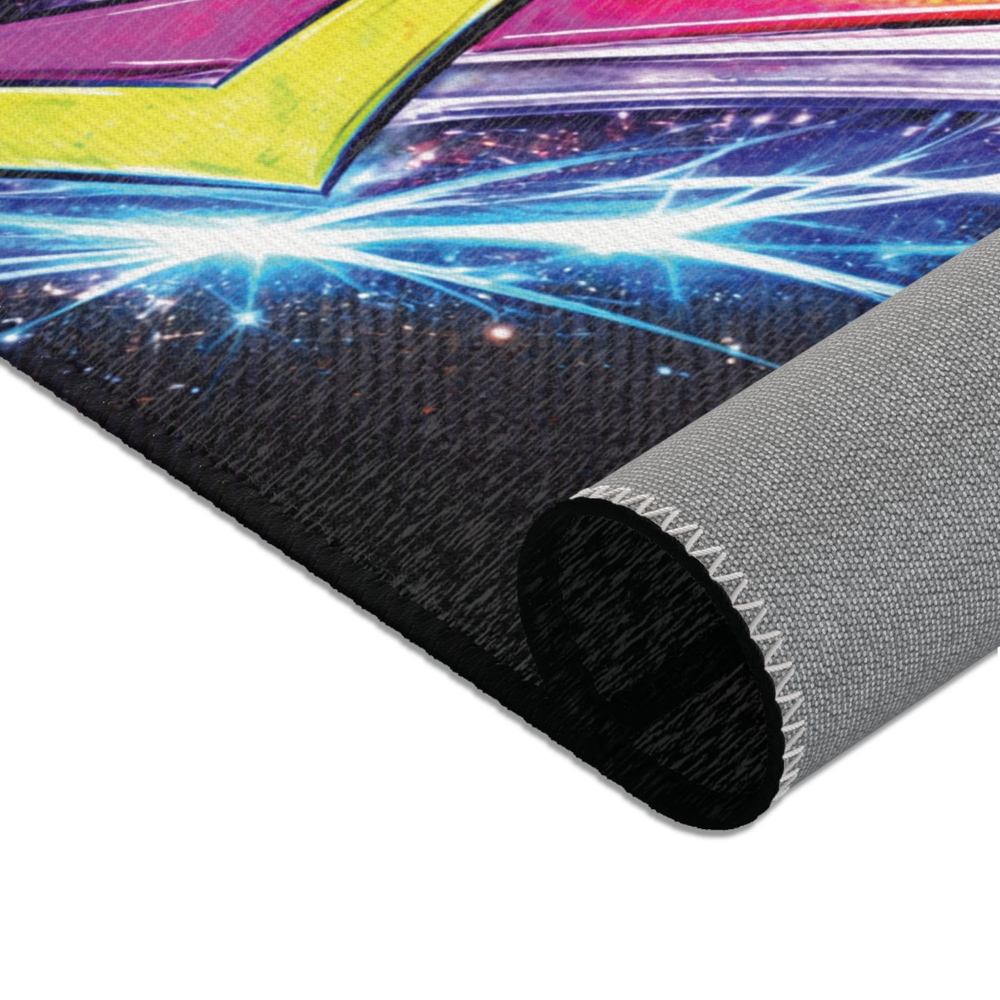 Galaxy Mini Truck Area Rug — Retro Minitruck Graphic Rug for Man Cave, Office & Art Studio