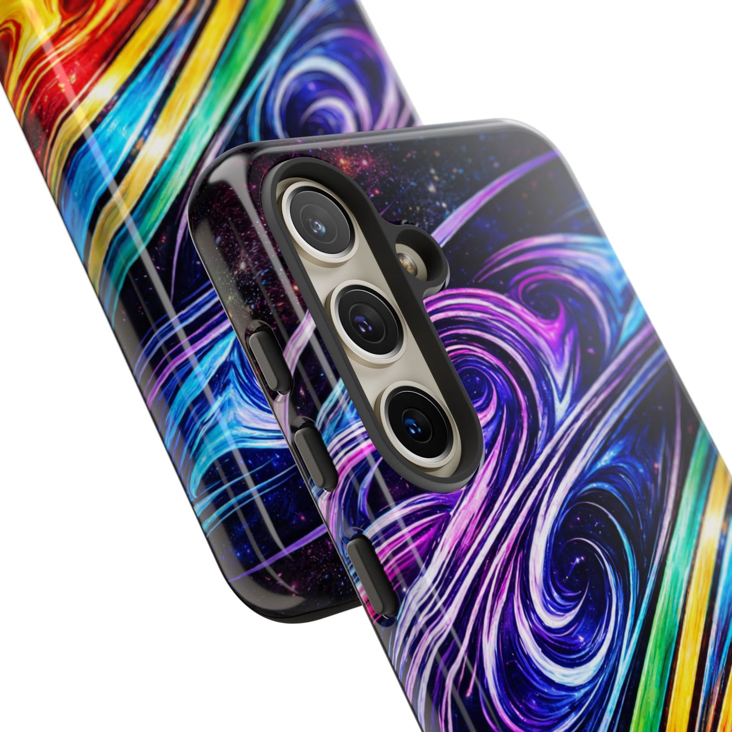 Abstract Cosmic Swirls phone case | Galaxy Rainbow Protective Case