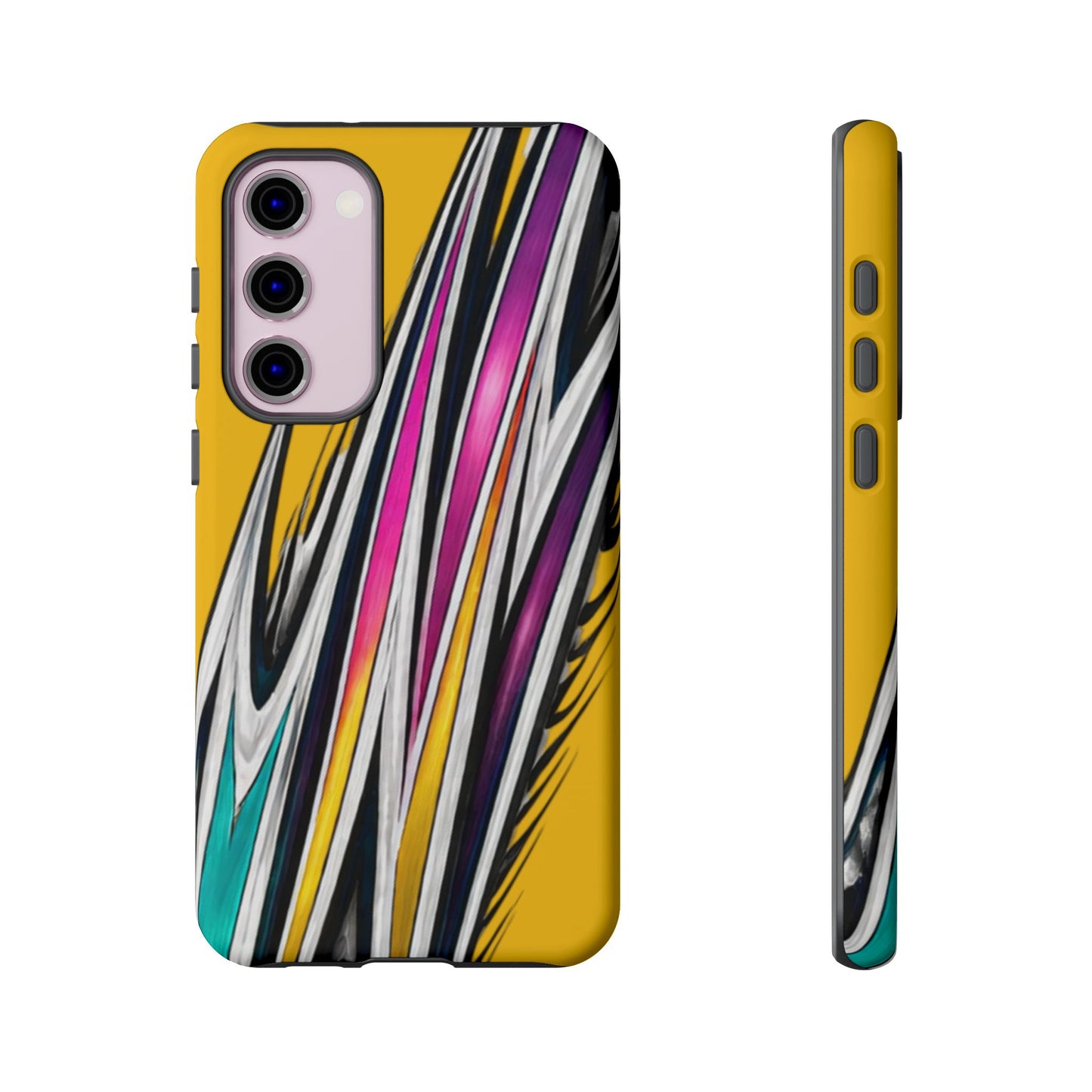 Yellow Abstract Stripes Phone Case | Tough Protective Phone Case