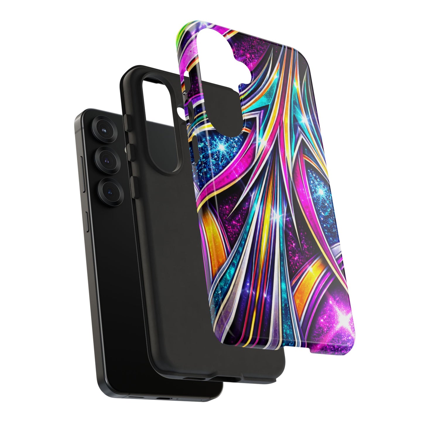 Custom Lowrider Pinstripe Swirl Tough Phone Case – Impact Resistant
