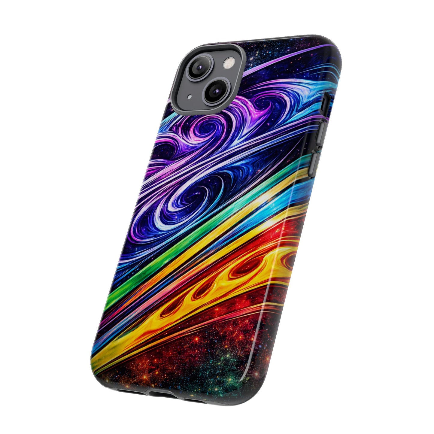 Abstract Cosmic Swirls phone case | Galaxy Rainbow Protective Case