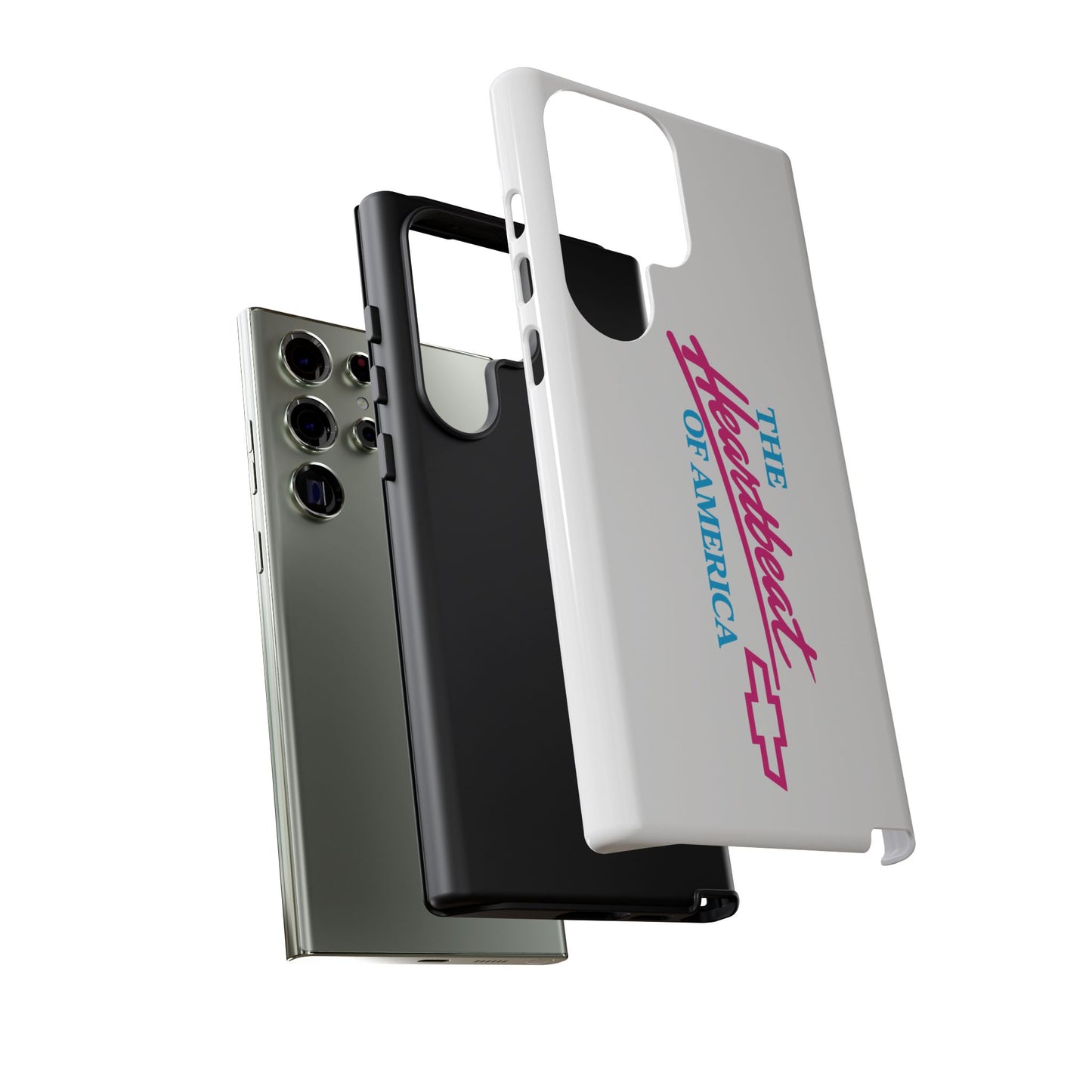 White  “The Heartbeat of America” Retro Chevy Logo, Slim Protective Cover