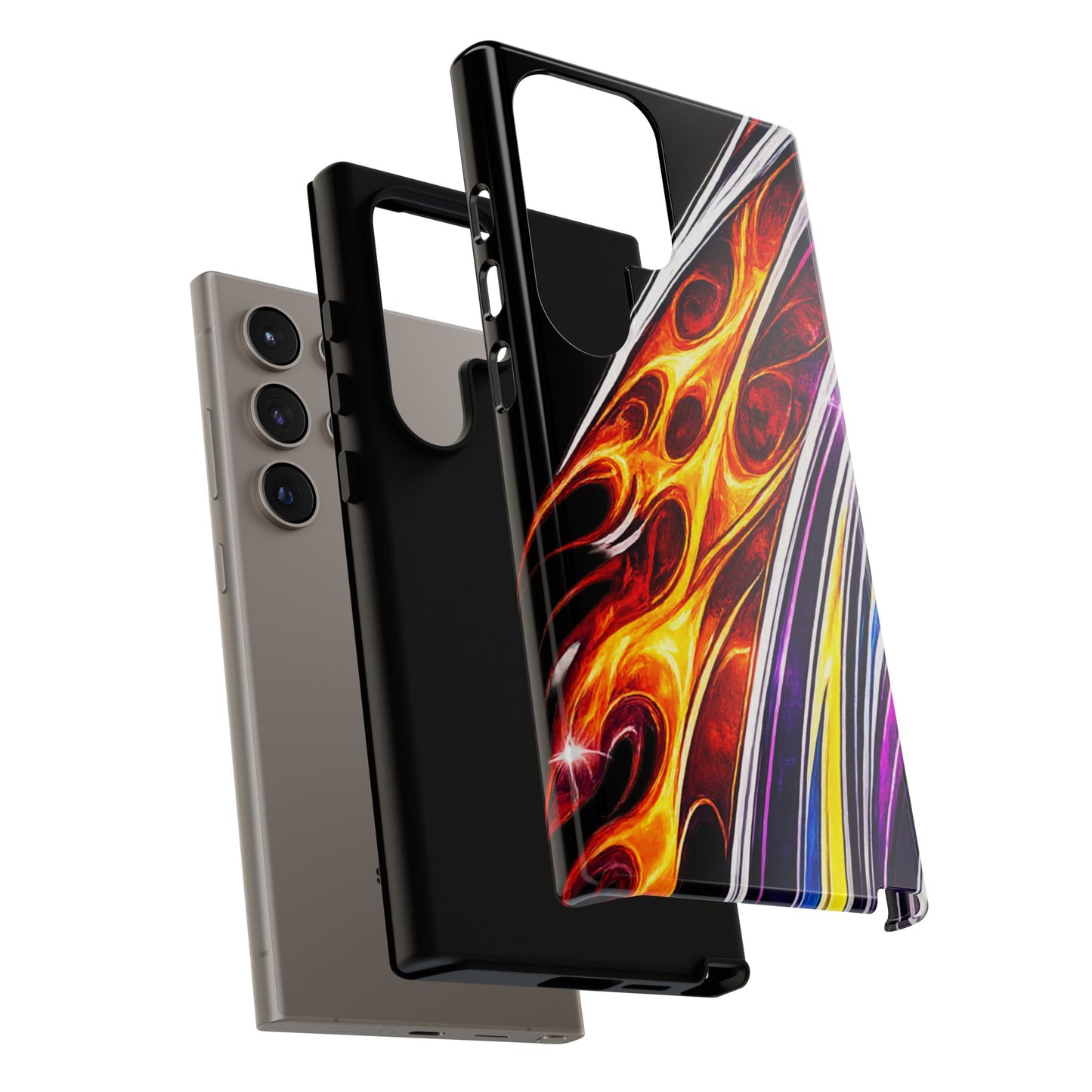 Flaming Abstract Stripes Tough Case | Colorful Phone Cover