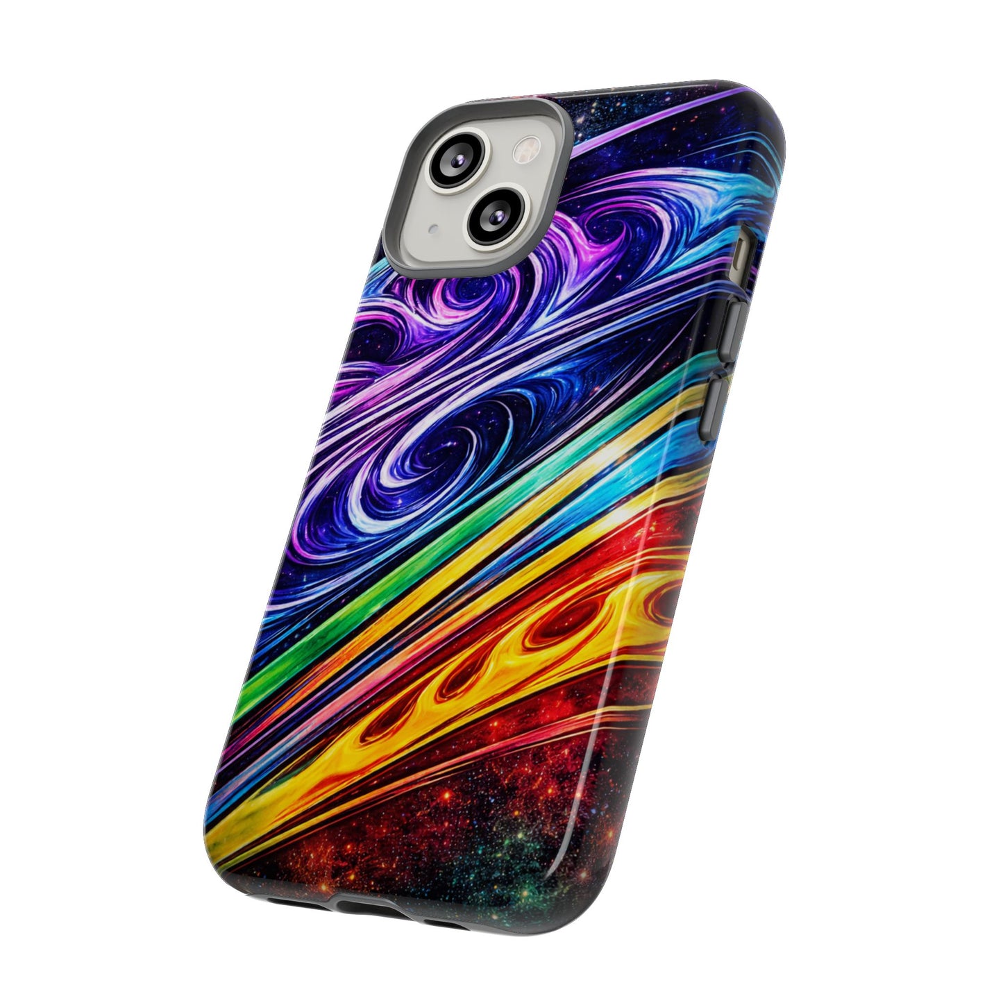 Abstract Cosmic Swirls phone case | Galaxy Rainbow Protective Case