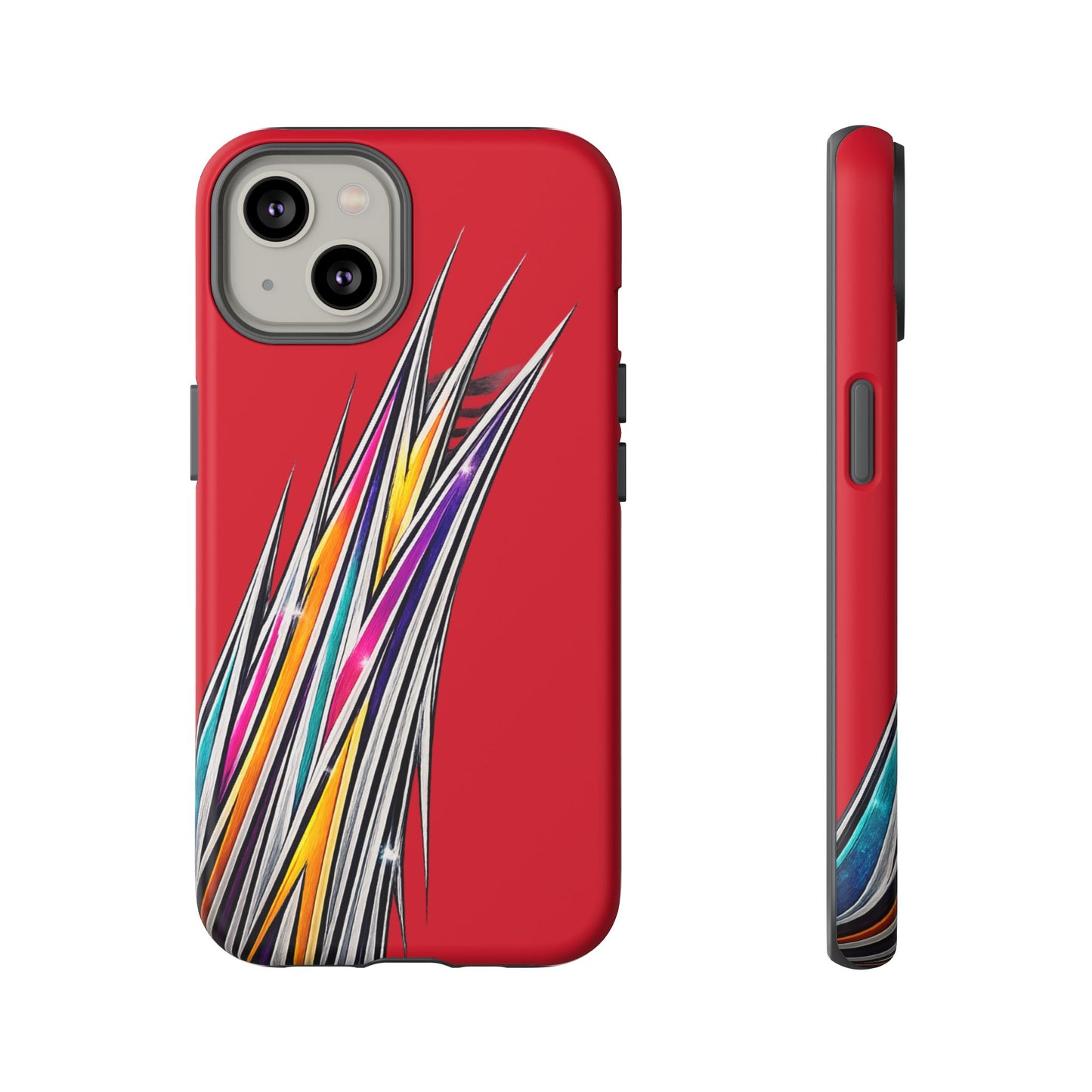 Colorburst Pinstripe Phone Case | Red Abstract Racing Stripe