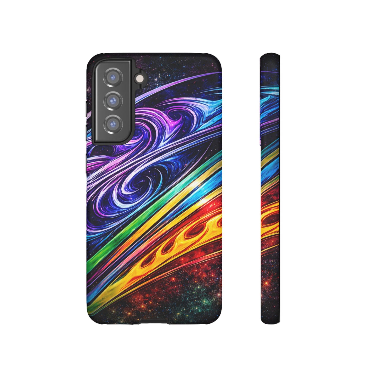 Abstract Cosmic Swirls phone case | Galaxy Rainbow Protective Case