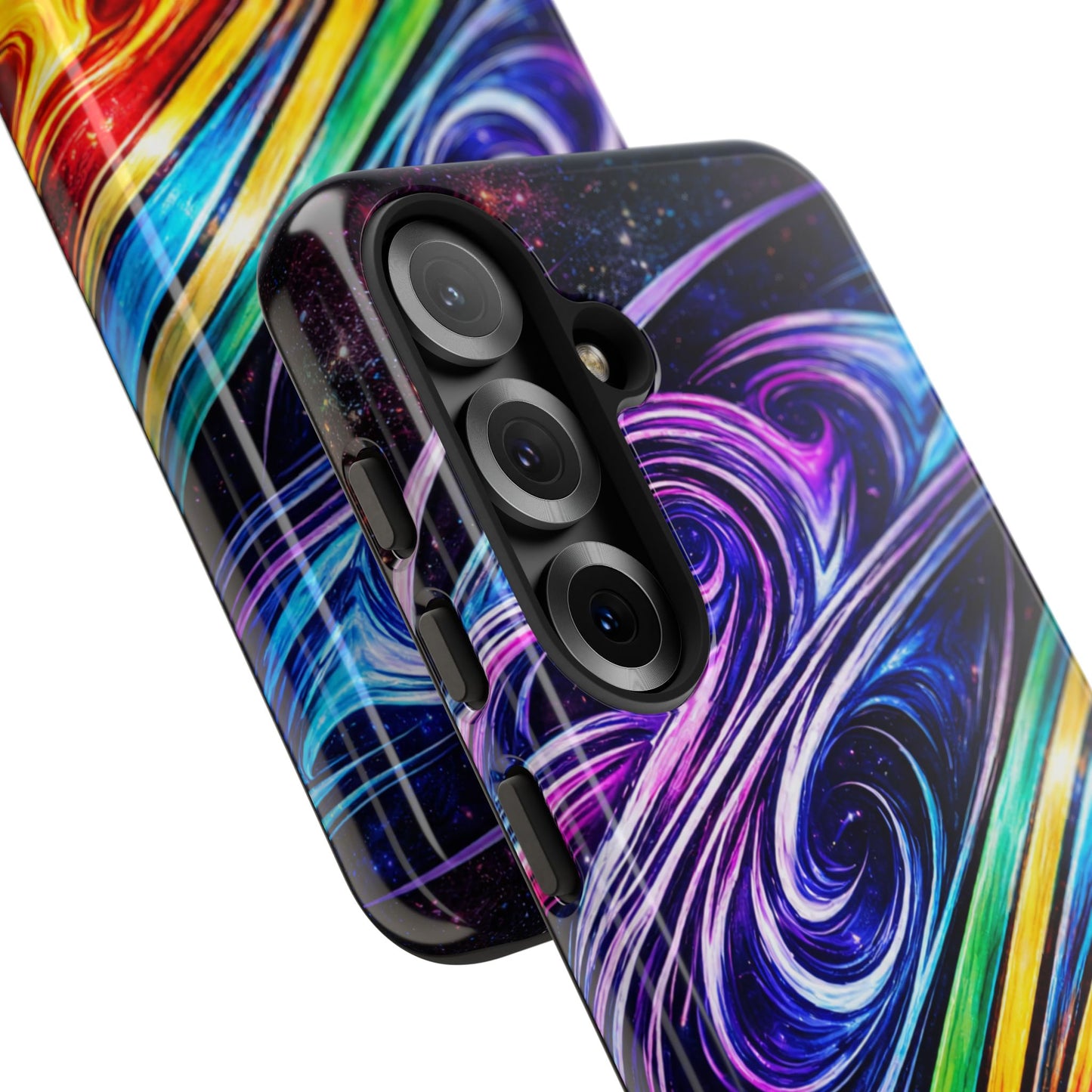 Abstract Cosmic Swirls phone case | Galaxy Rainbow Protective Case