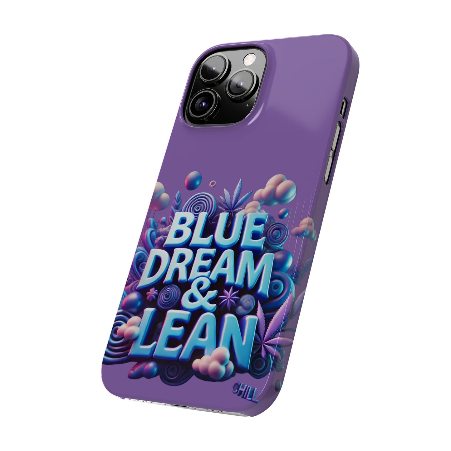 Vibrant Slim Phone Cases - 'Blue Dream & Lean' Design for Trendsetters
