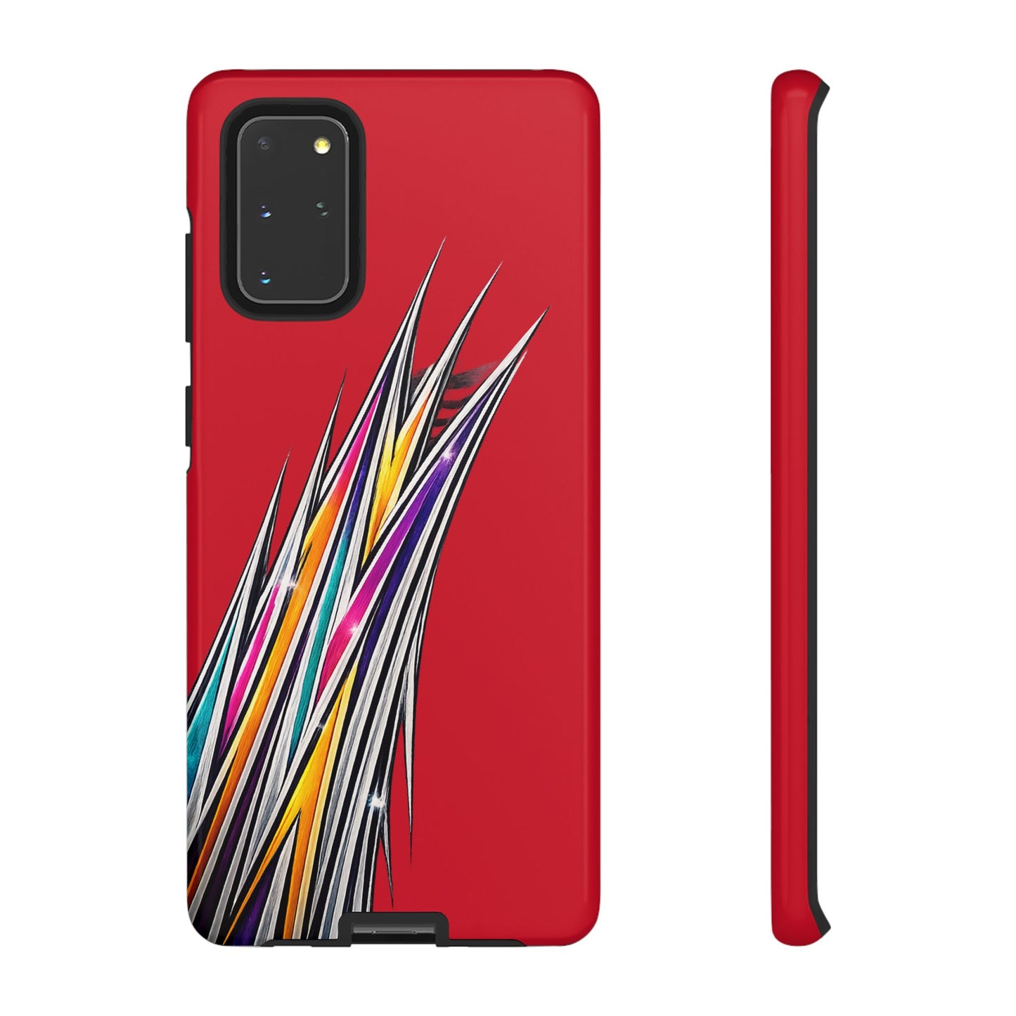 Colorburst Pinstripe Phone Case | Red Abstract Racing Stripe