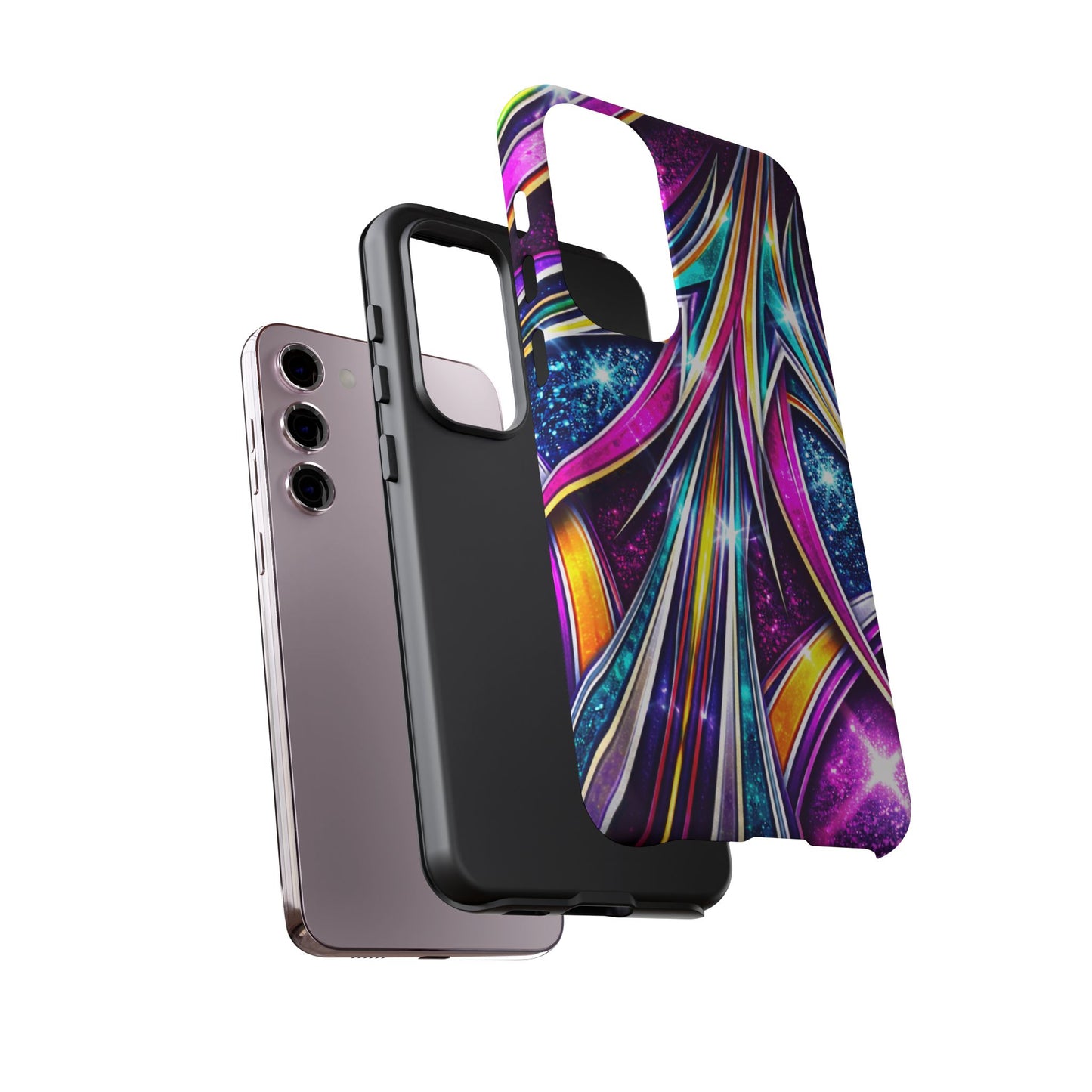 Custom Lowrider Pinstripe Swirl Tough Phone Case – Impact Resistant