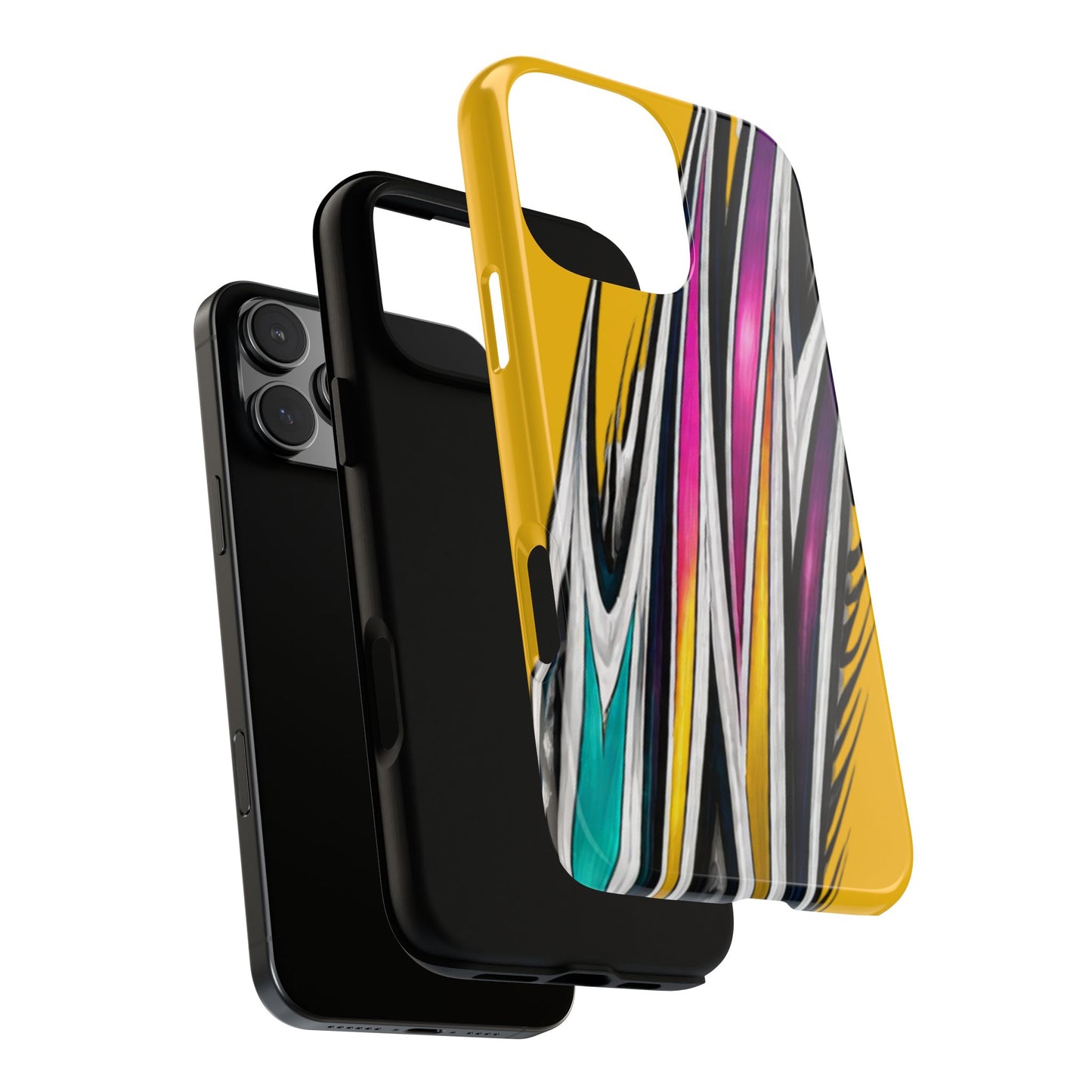 Yellow Abstract Stripes Phone Case | Tough Protective Phone Case