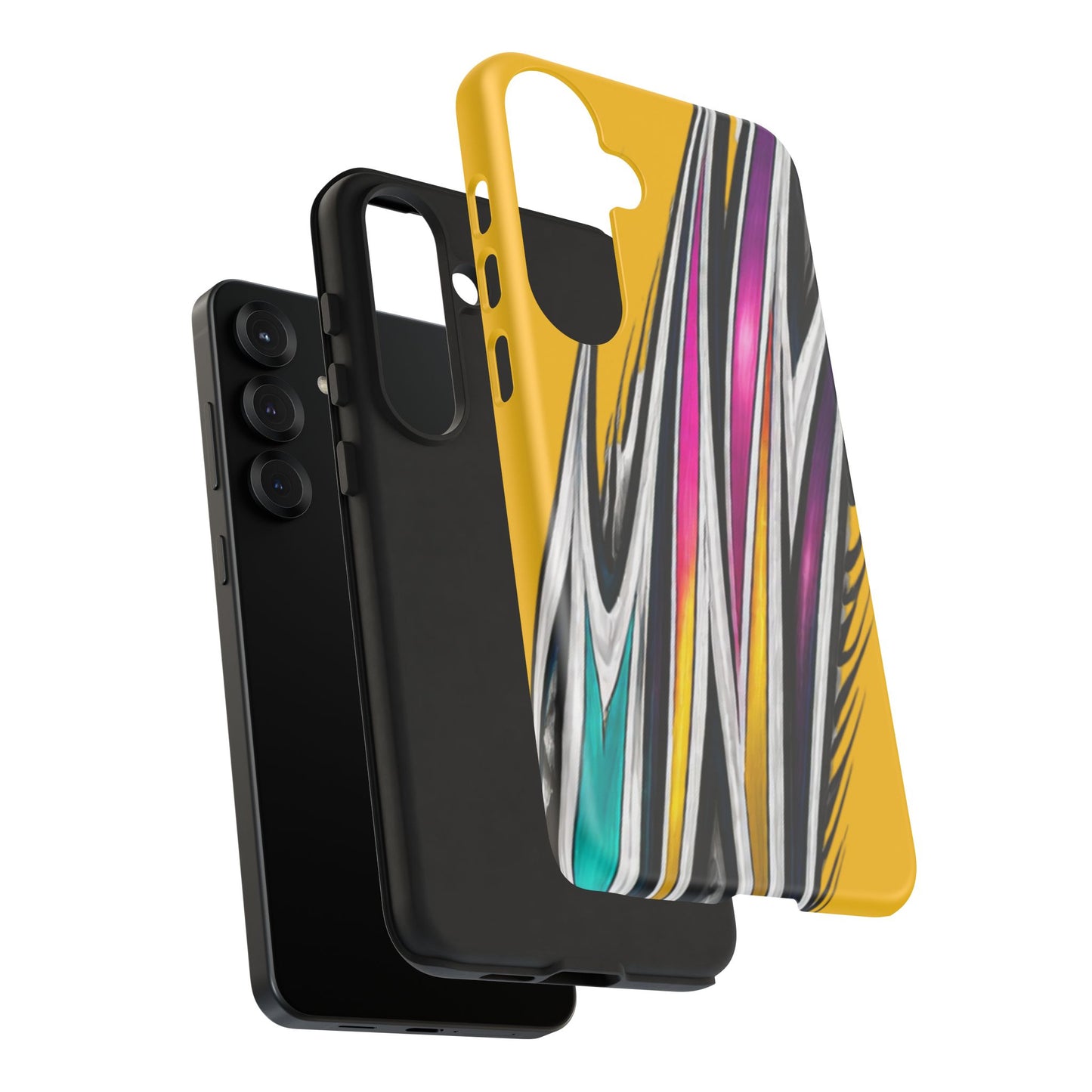 Yellow Abstract Stripes Phone Case | Tough Protective Phone Case