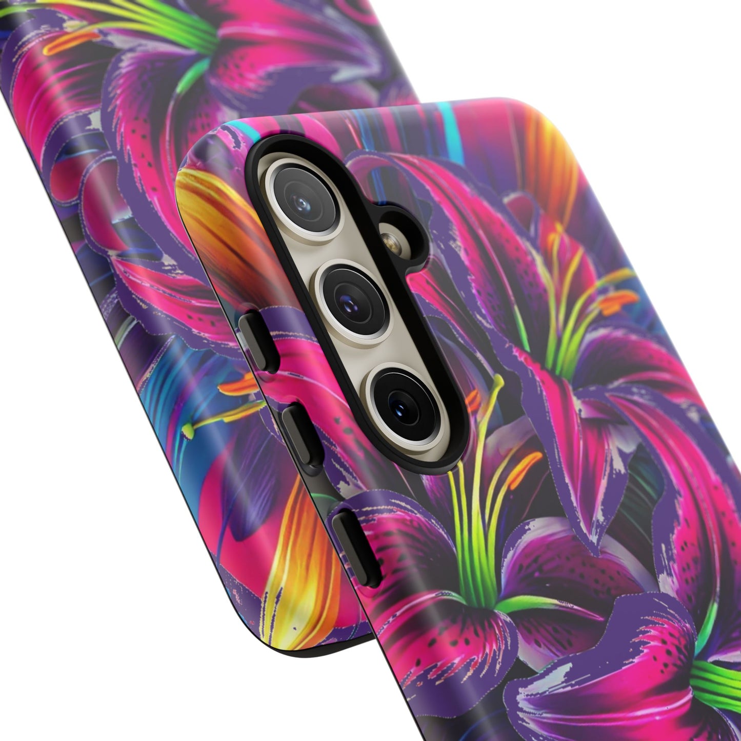 Neon Lily Illustration Tough Case | Floral Phone Cover