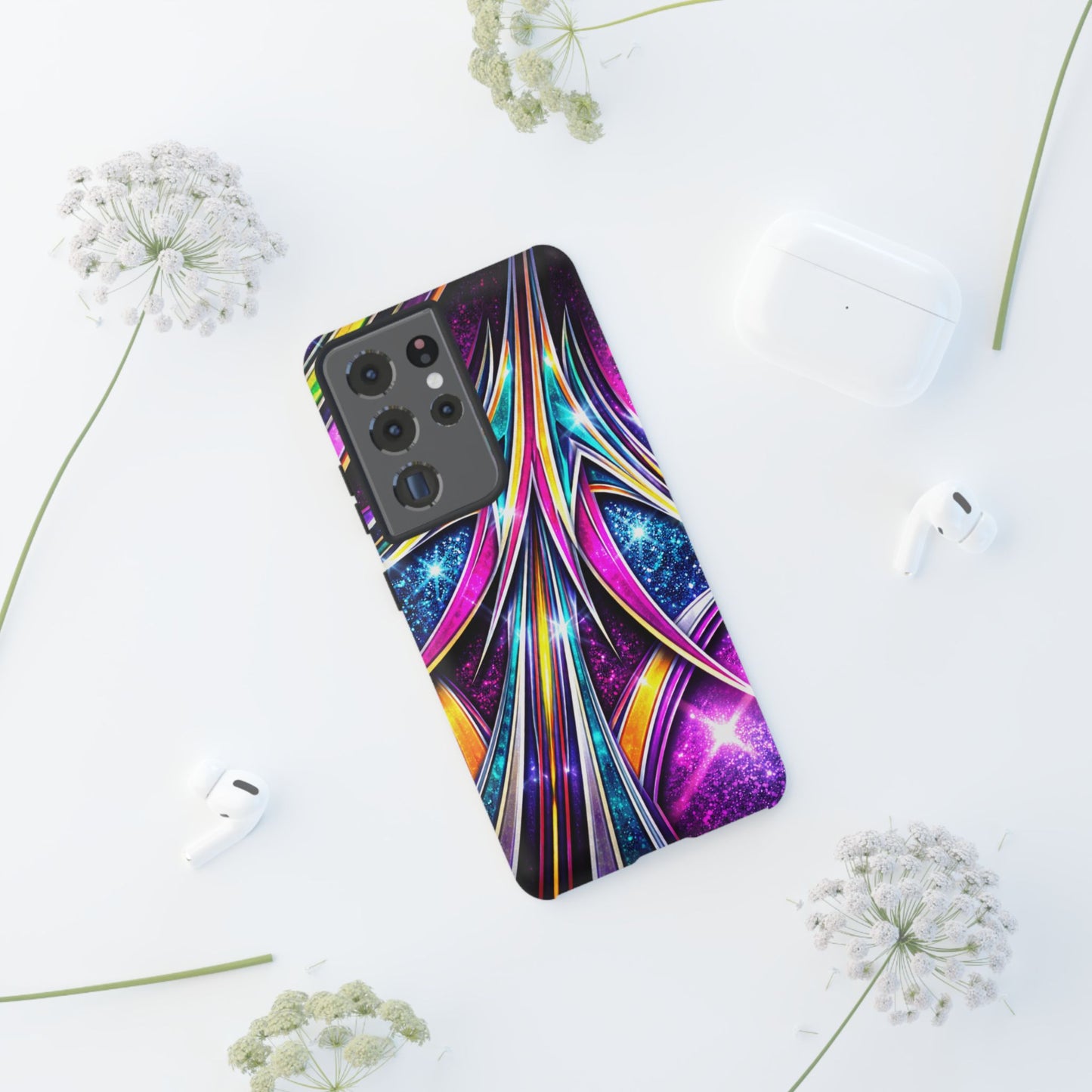 Custom Lowrider Pinstripe Swirl Tough Phone Case – Impact Resistant
