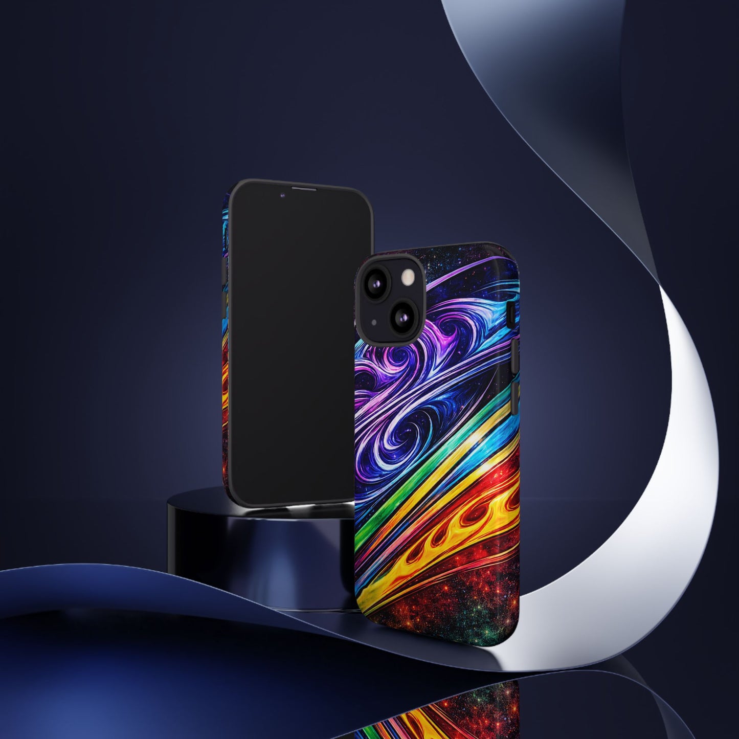 Abstract Cosmic Swirls phone case | Galaxy Rainbow Protective Case