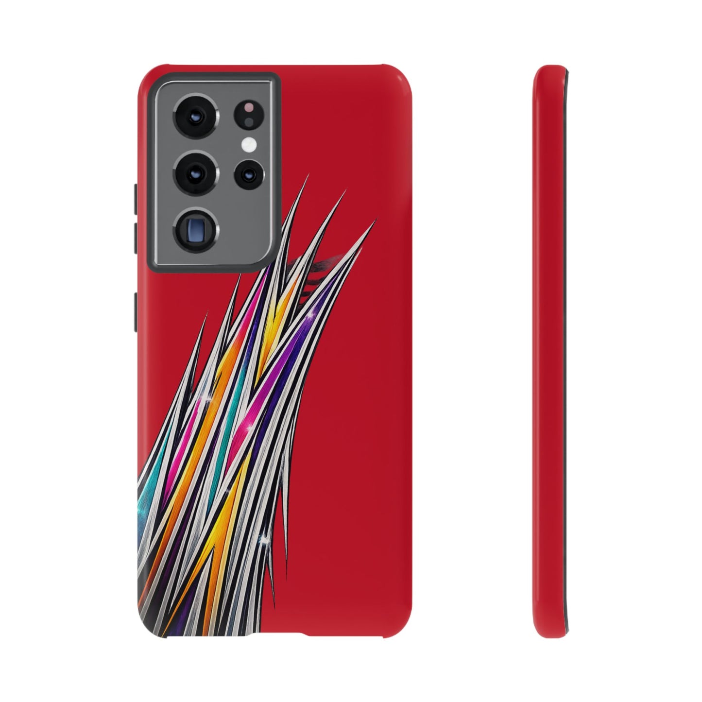 Colorburst Pinstripe Phone Case | Red Abstract Racing Stripe
