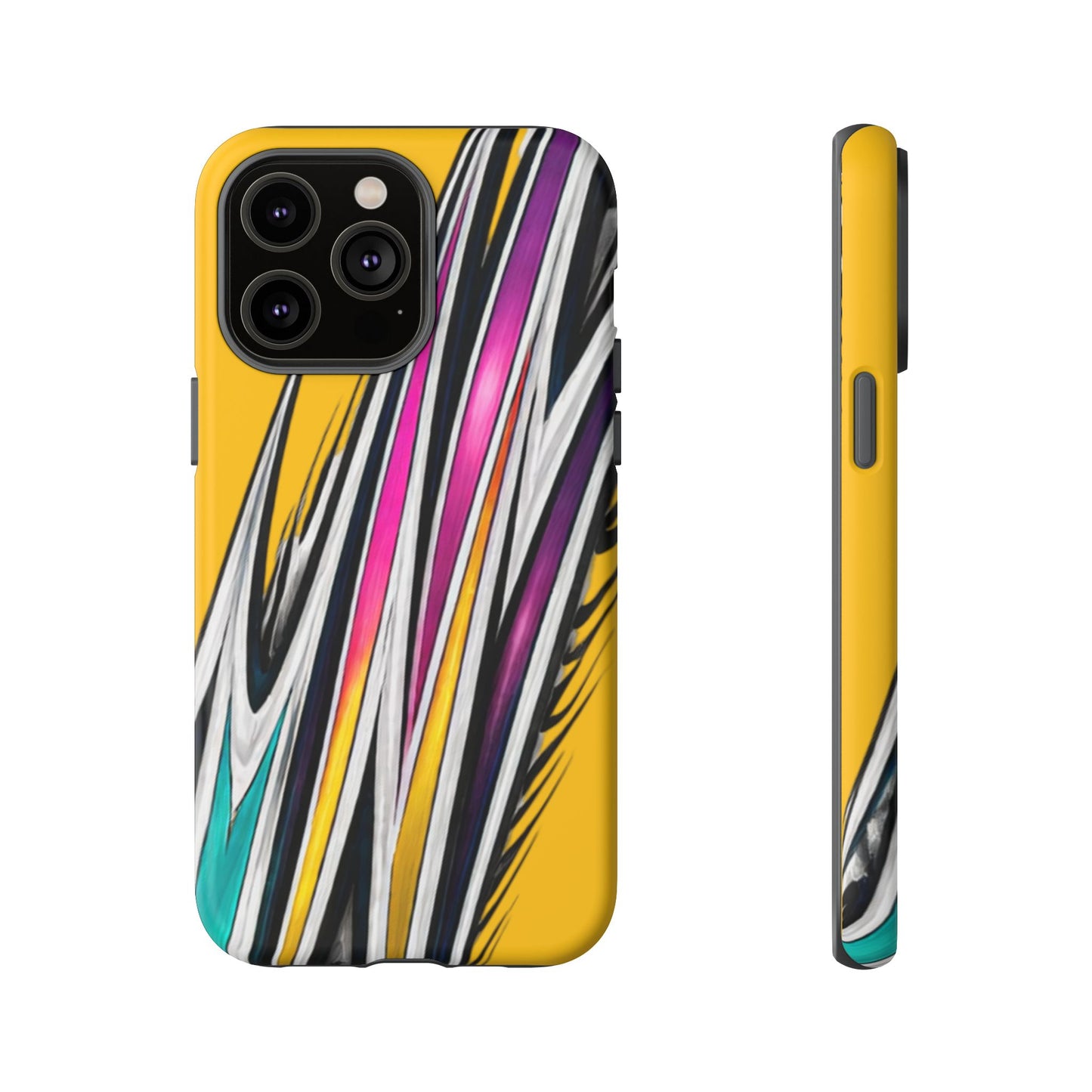 Yellow Abstract Stripes Phone Case | Tough Protective Phone Case