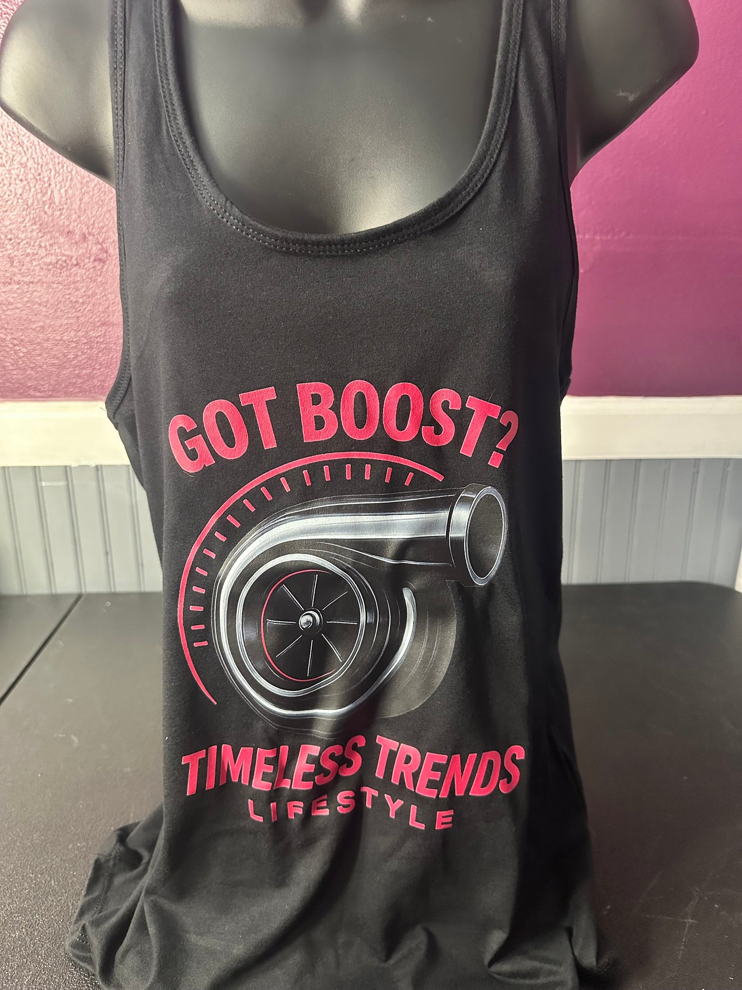 Got Boost? Turbo Graphic Hot Pink Ladies Racerback Tank – Timeless Trends Lifestyle