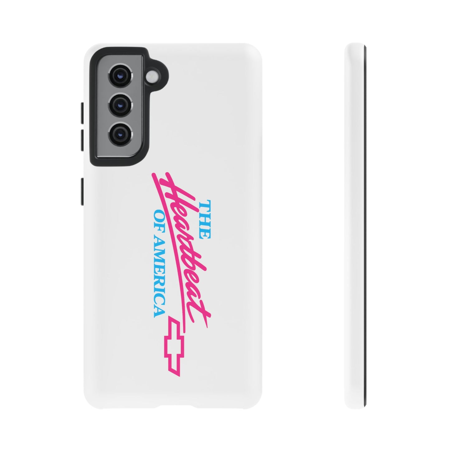 White  “The Heartbeat of America” Retro Chevy Logo, Slim Protective Cover