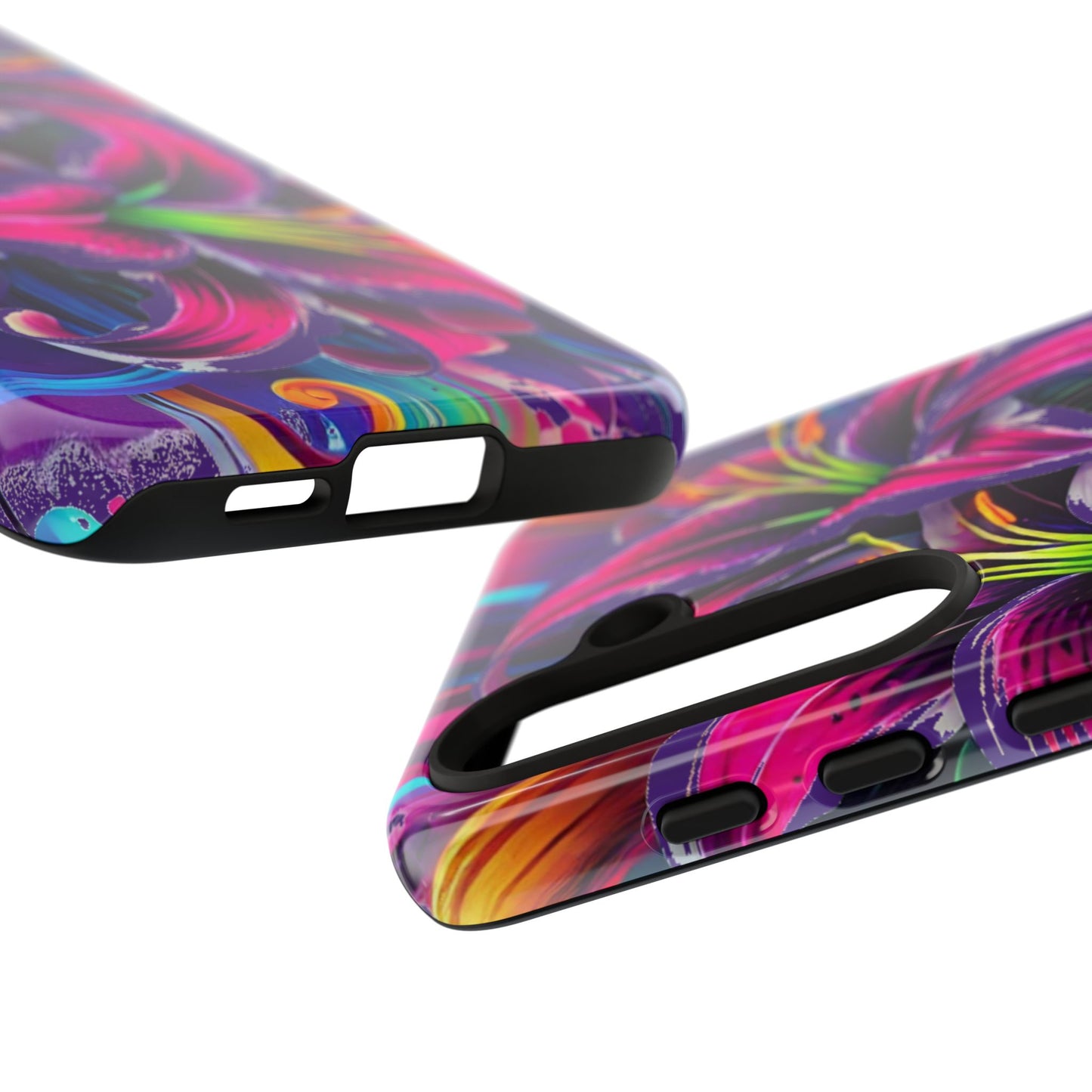 Neon Lily Illustration Tough Case | Floral Phone Cover