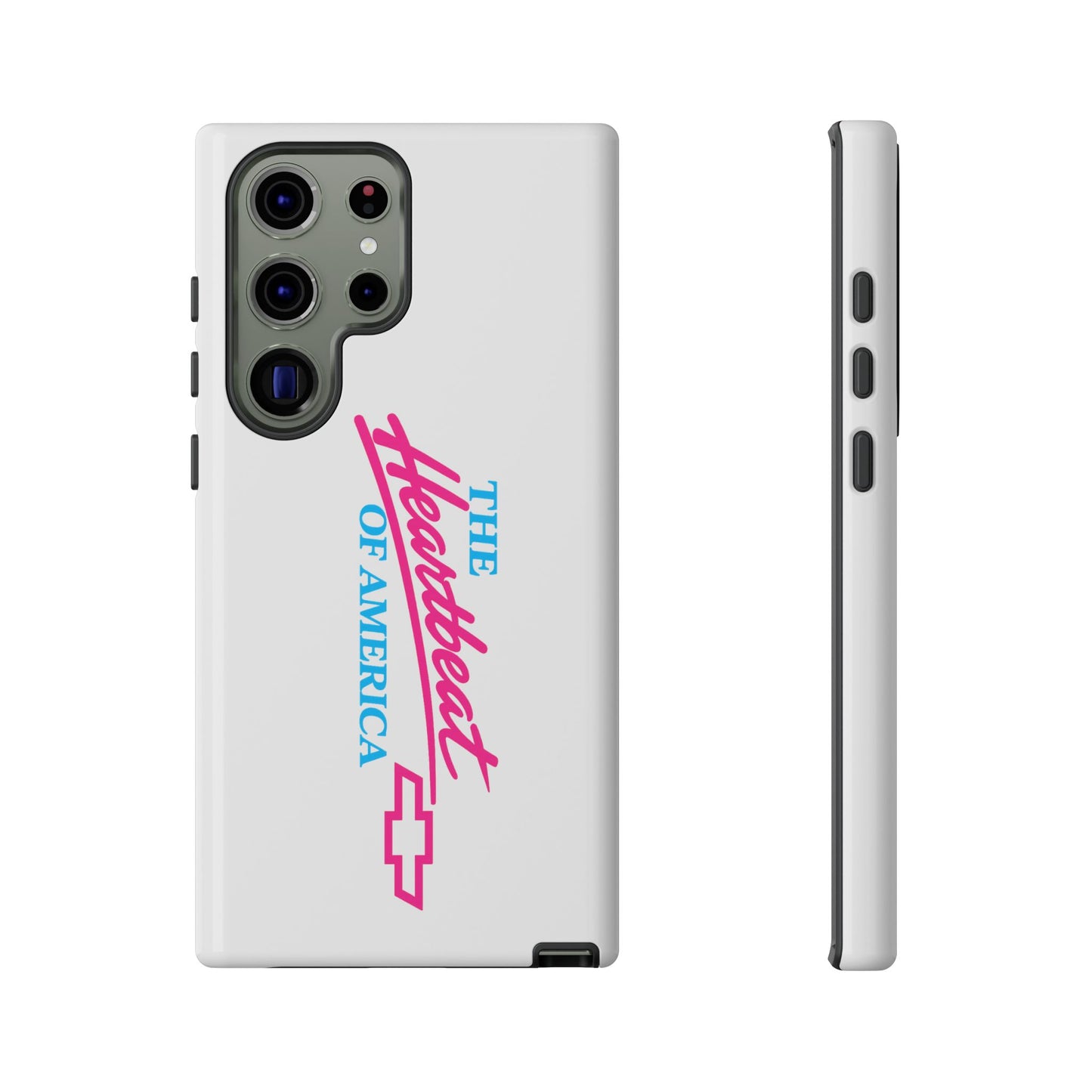 White  “The Heartbeat of America” Retro Chevy Logo, Slim Protective Cover