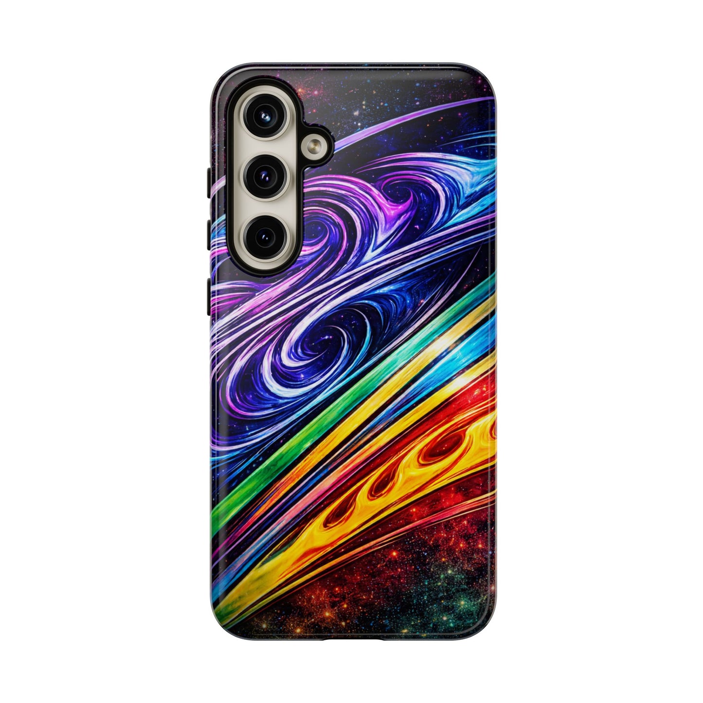 Abstract Cosmic Swirls phone case | Galaxy Rainbow Protective Case