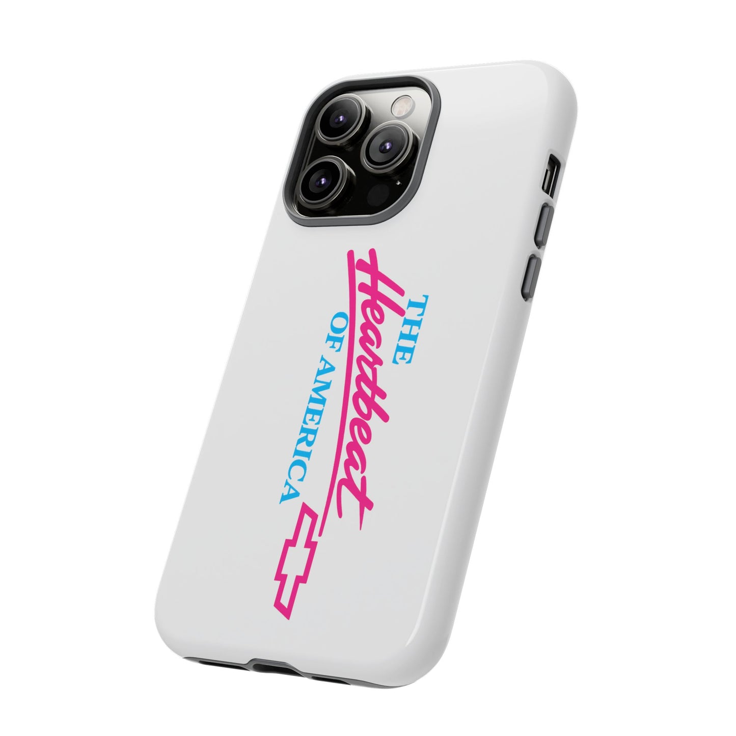 White  “The Heartbeat of America” Retro Chevy Logo, Slim Protective Cover