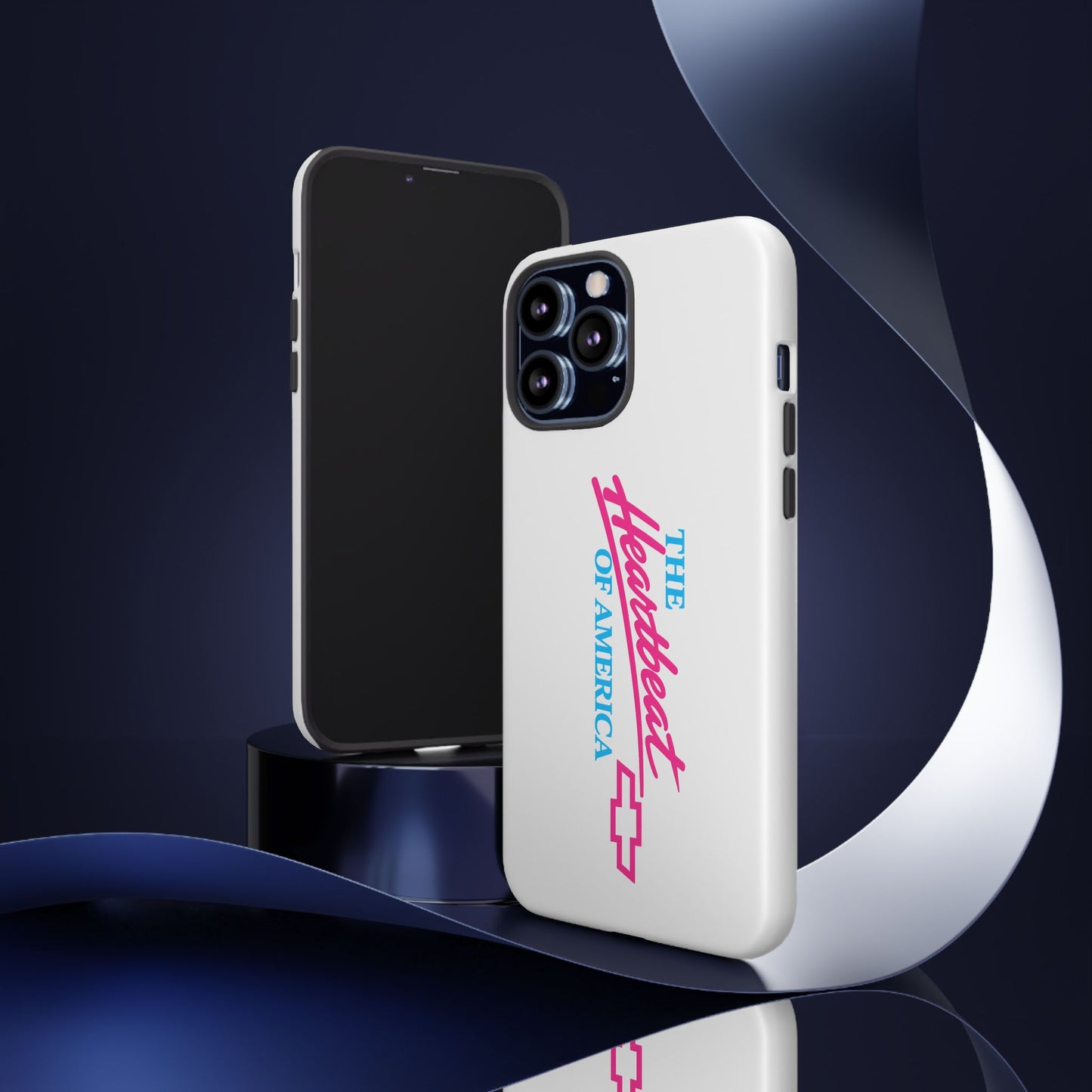 White  “The Heartbeat of America” Retro Chevy Logo, Slim Protective Cover