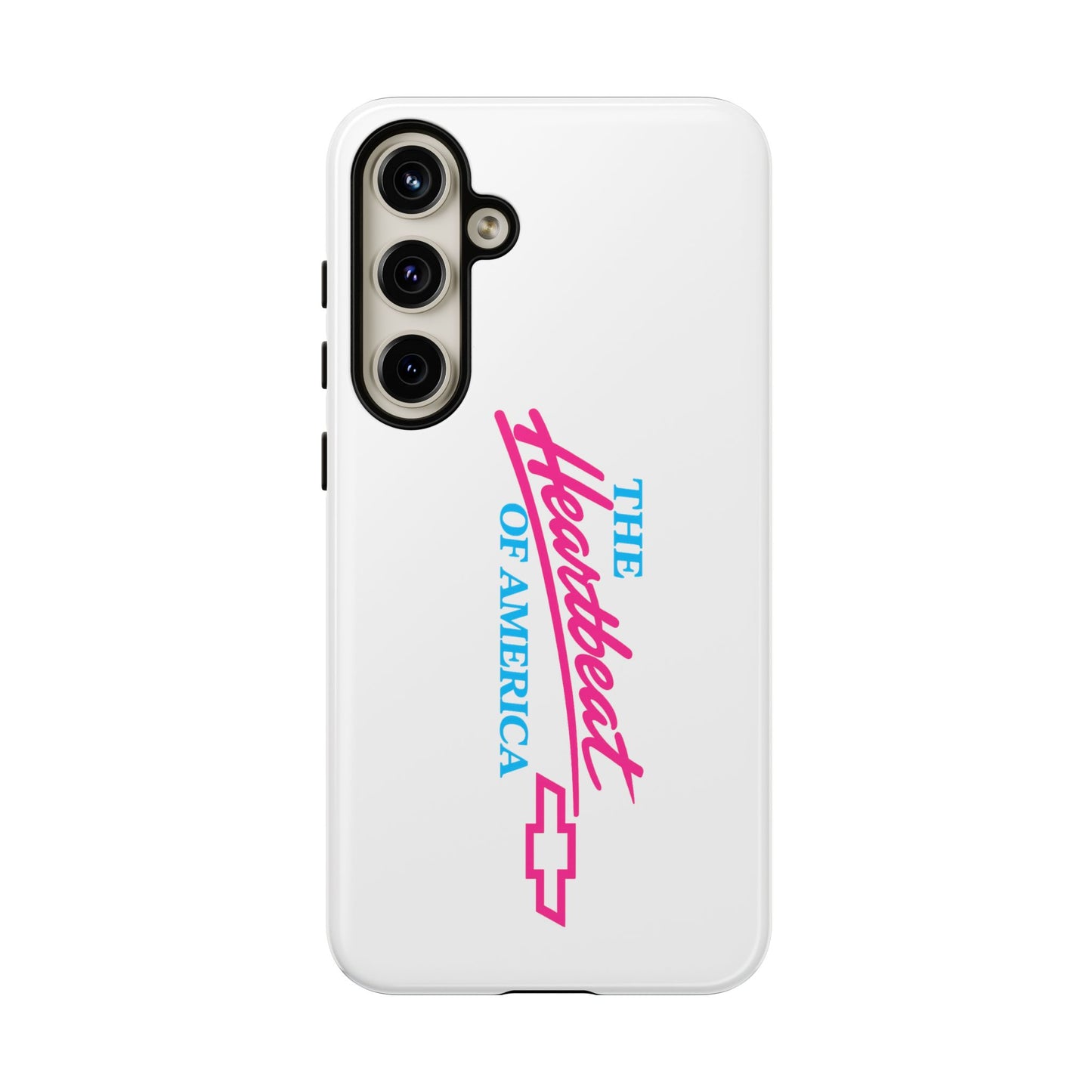 White  “The Heartbeat of America” Retro Chevy Logo, Slim Protective Cover