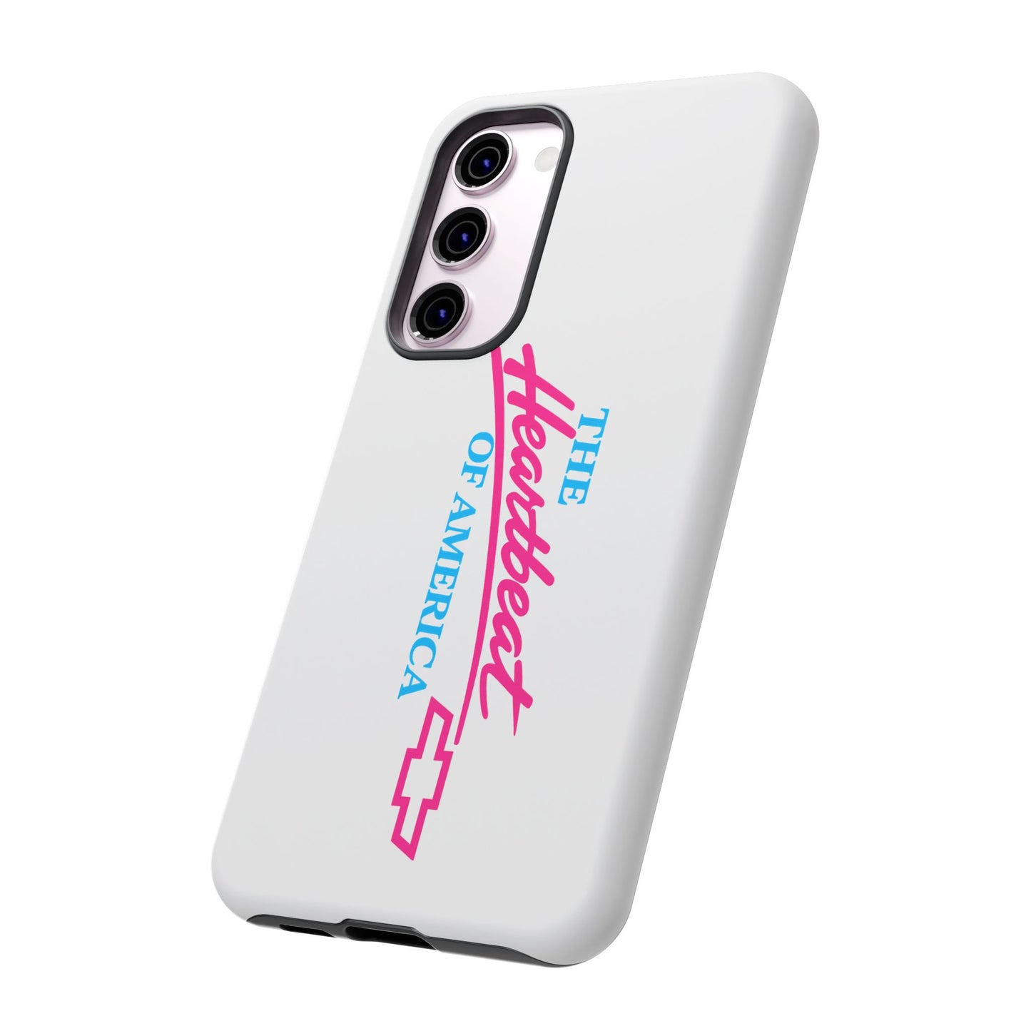 White  “The Heartbeat of America” Retro Chevy Logo, Slim Protective Cover