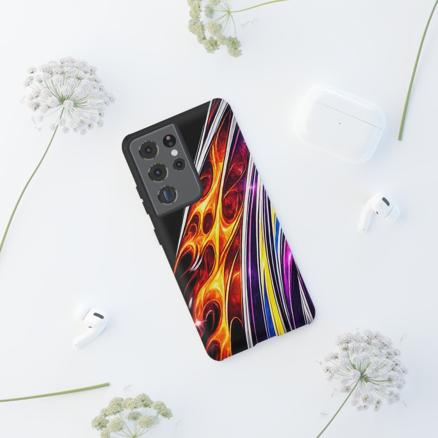 Flaming Abstract Stripes Tough Case | Colorful Phone Cover