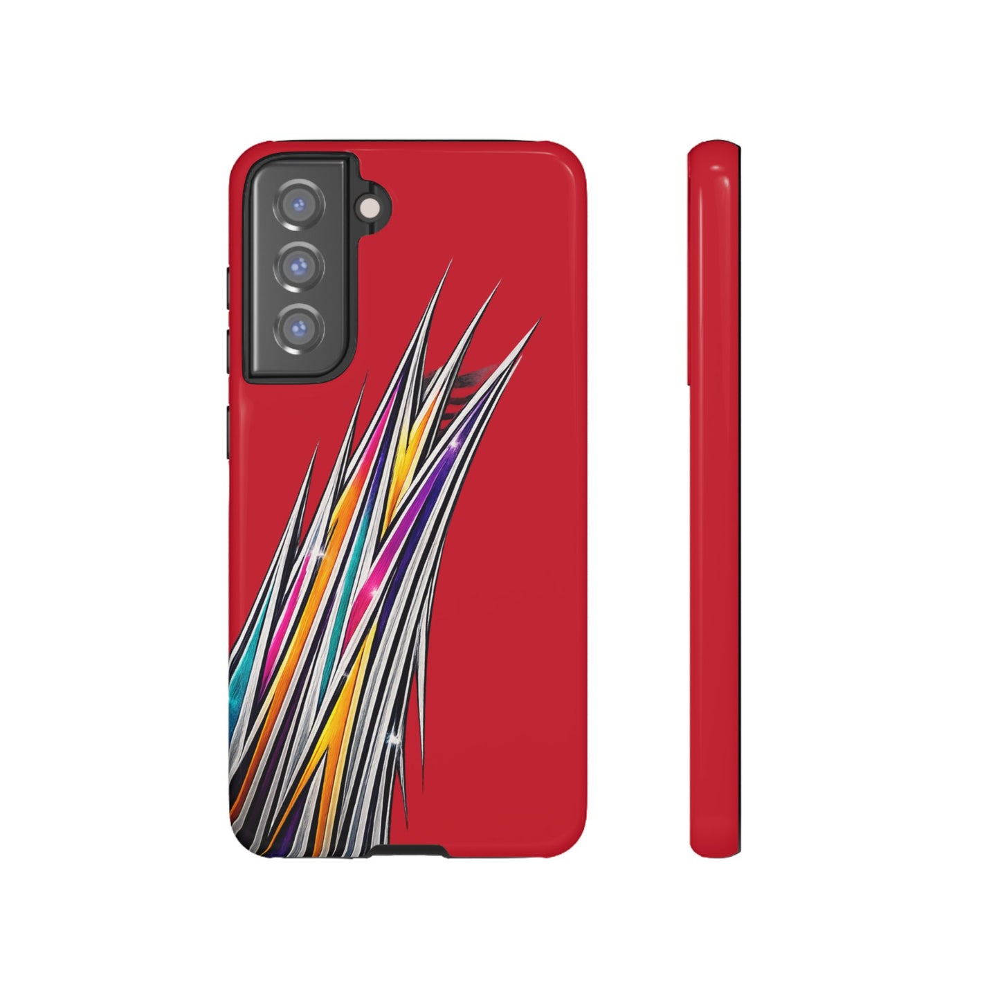 Colorburst Pinstripe Phone Case | Red Abstract Racing Stripe