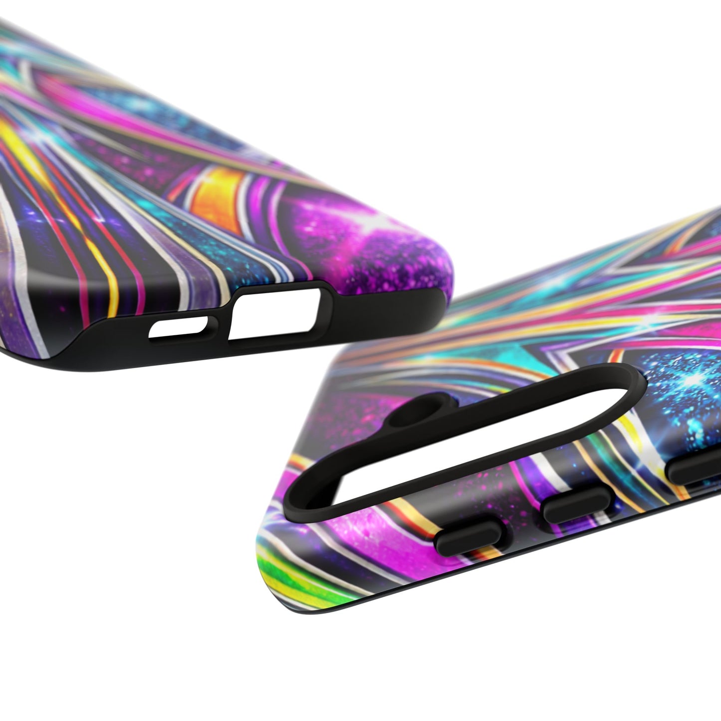 Custom Lowrider Pinstripe Swirl Tough Phone Case – Impact Resistant