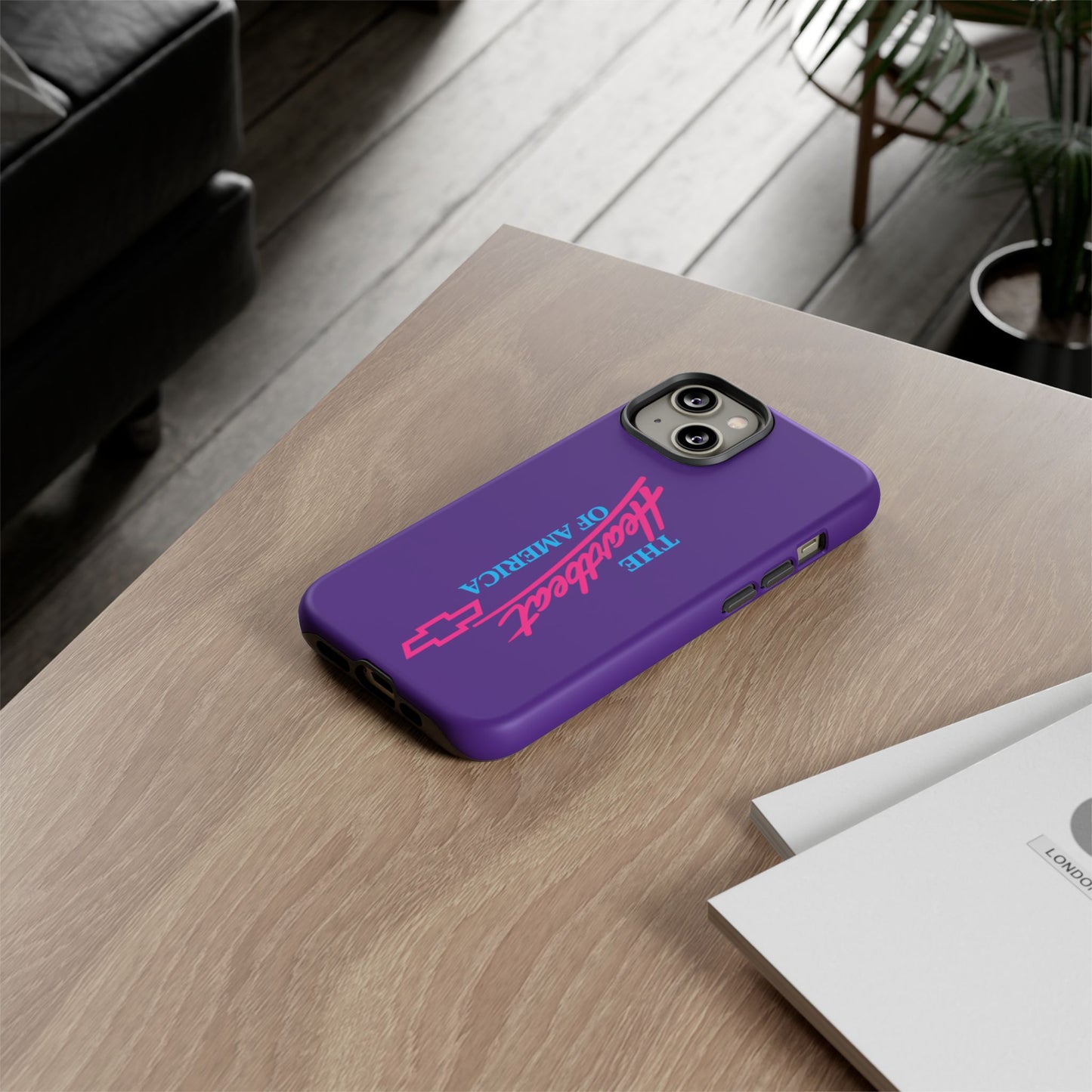 Purple  “The Heartbeat of America” Retro Chevy Logo, Slim Protective Cover