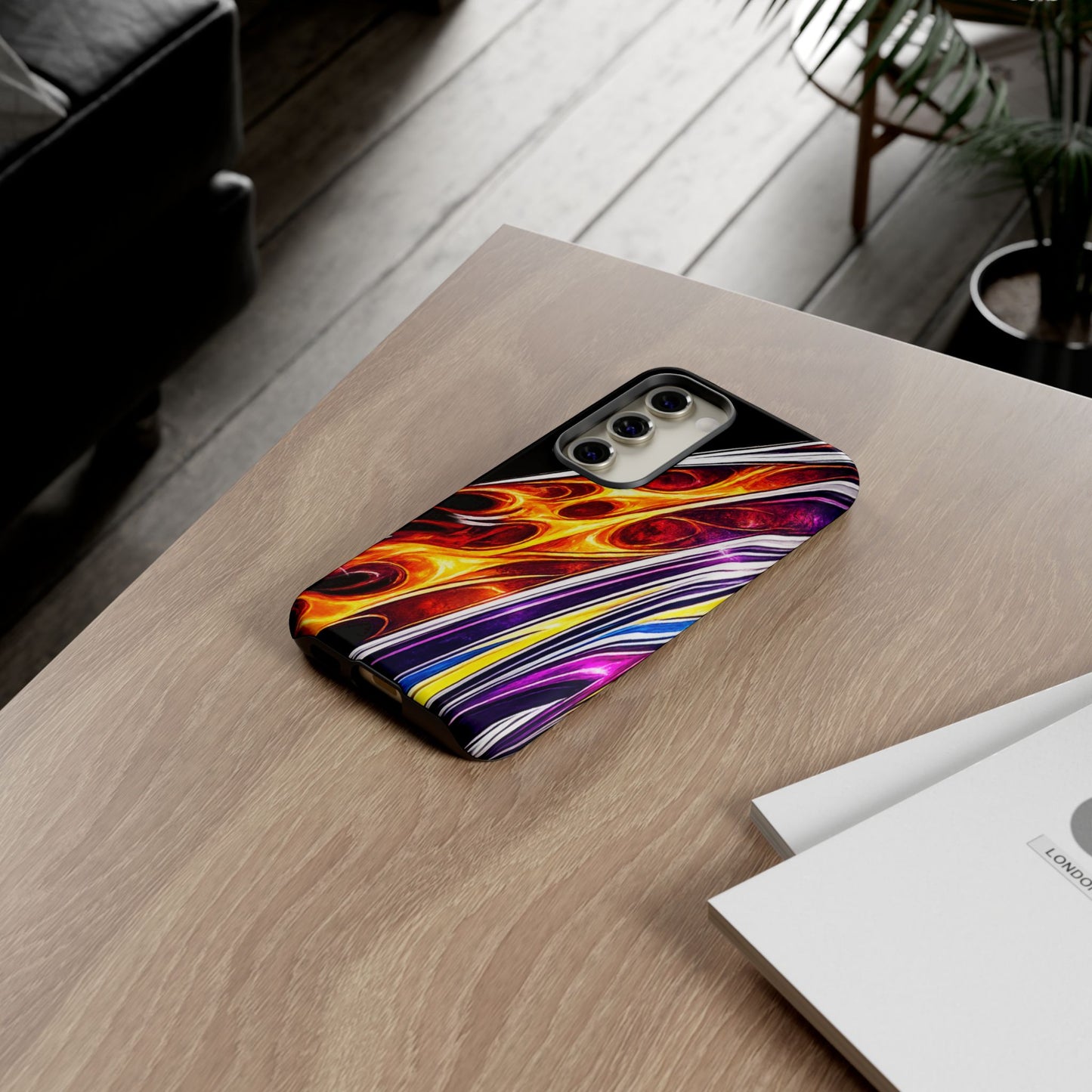 Flaming Abstract Stripes Tough Case | Colorful Phone Cover