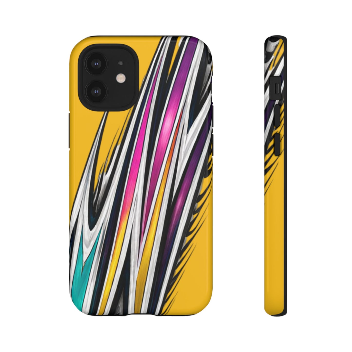 Yellow Abstract Stripes Phone Case | Tough Protective Phone Case