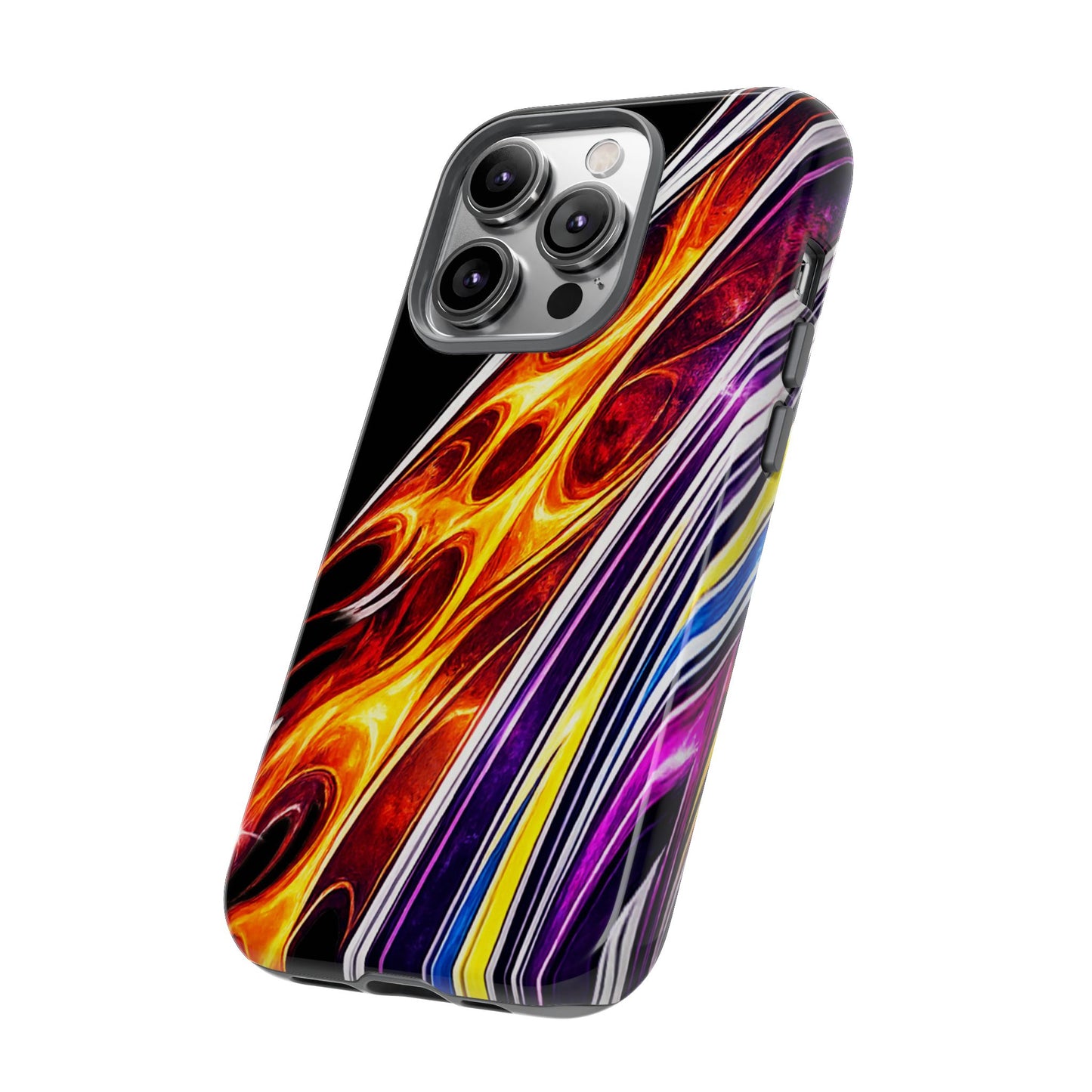 Flaming Abstract Stripes Tough Case | Colorful Phone Cover