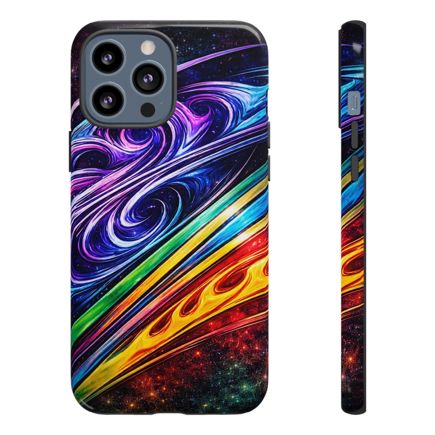 Abstract Cosmic Swirls phone case | Galaxy Rainbow Protective Case