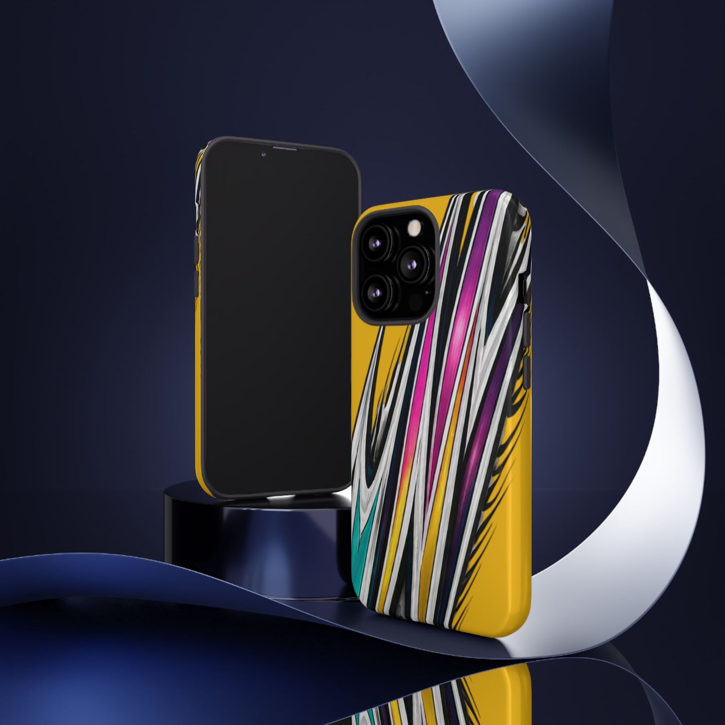 Yellow Abstract Stripes Phone Case | Tough Protective Phone Case