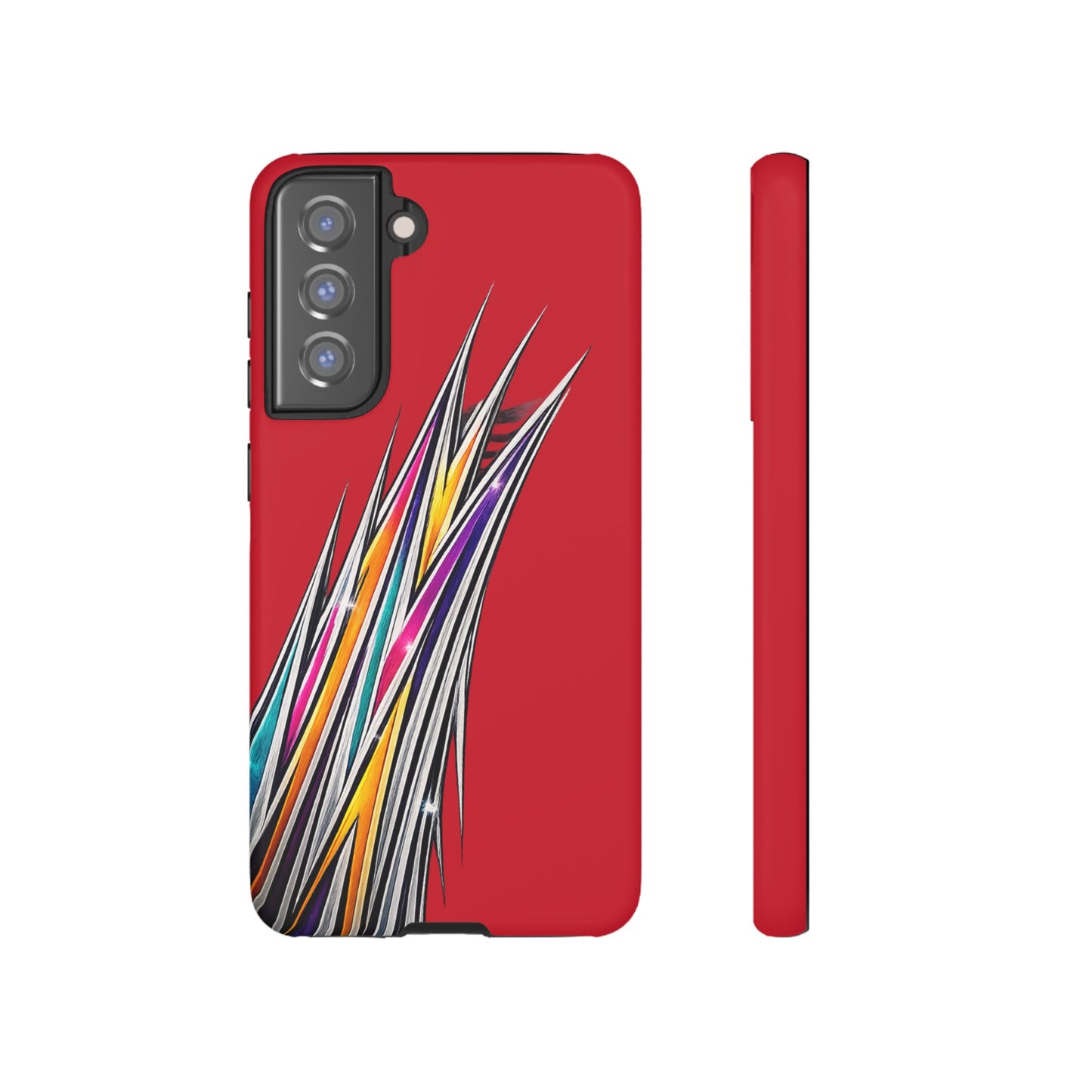 Colorburst Pinstripe Phone Case | Red Abstract Racing Stripe