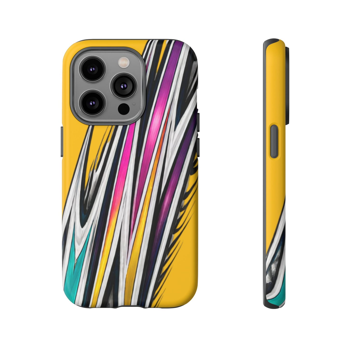 Yellow Abstract Stripes Phone Case | Tough Protective Phone Case