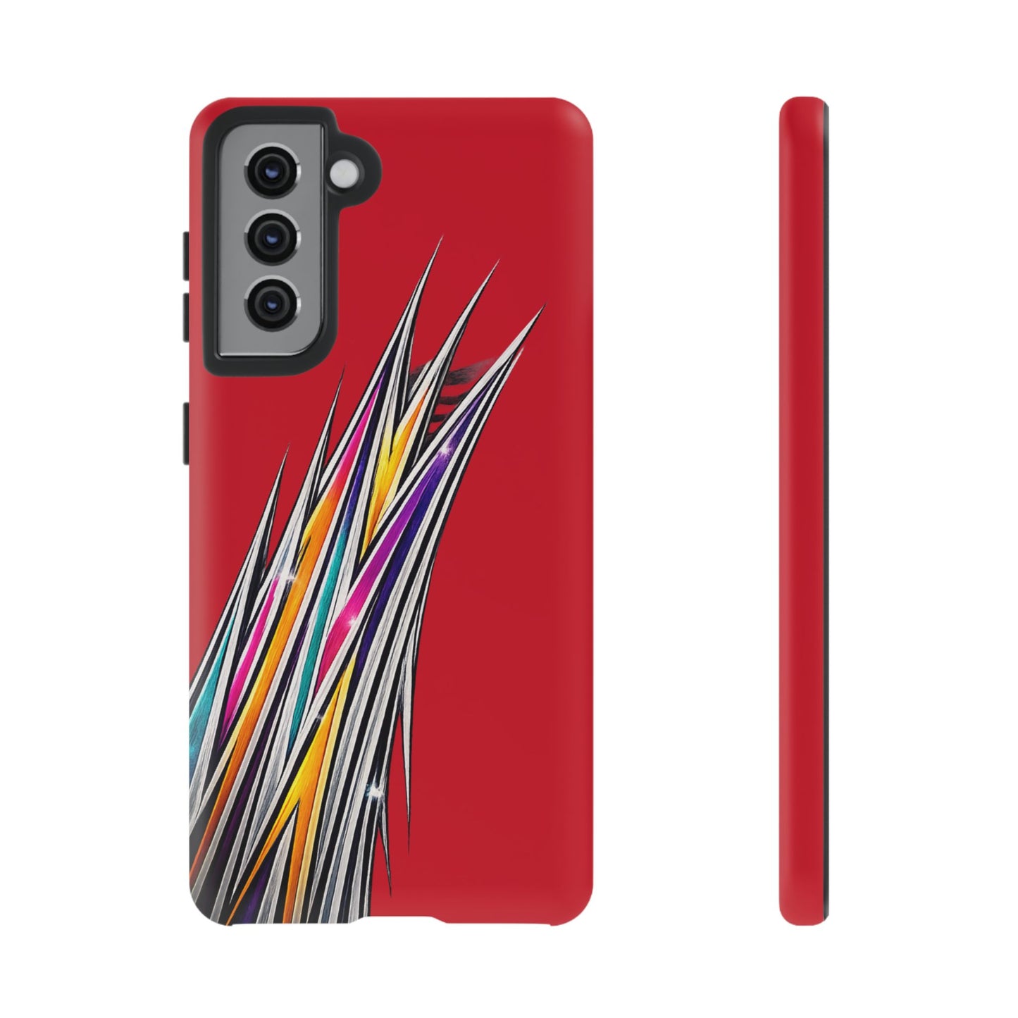 Colorburst Pinstripe Phone Case | Red Abstract Racing Stripe