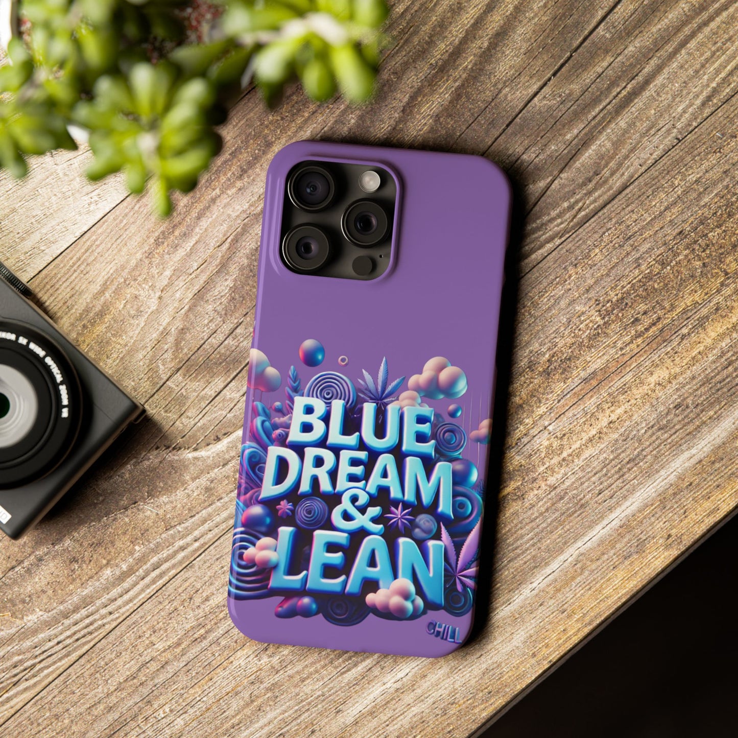Vibrant Slim Phone Cases - 'Blue Dream & Lean' Design for Trendsetters